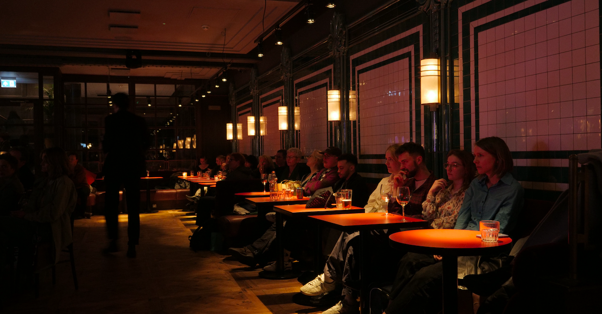 Stylish NEON194 Ballroom with warm lighting, ideal for networking events and gatherings.