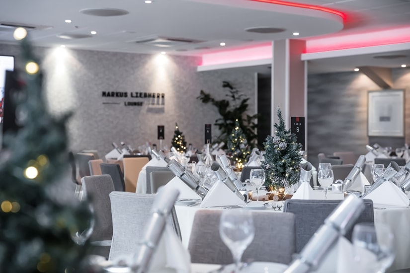 Markus Liebherr Lounge dining space with elegant decor for corporate events and gatherings.
