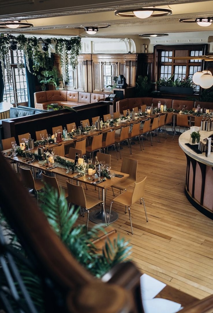 Elegant dining setup at Wonderbar, perfect for networking events and celebrations.