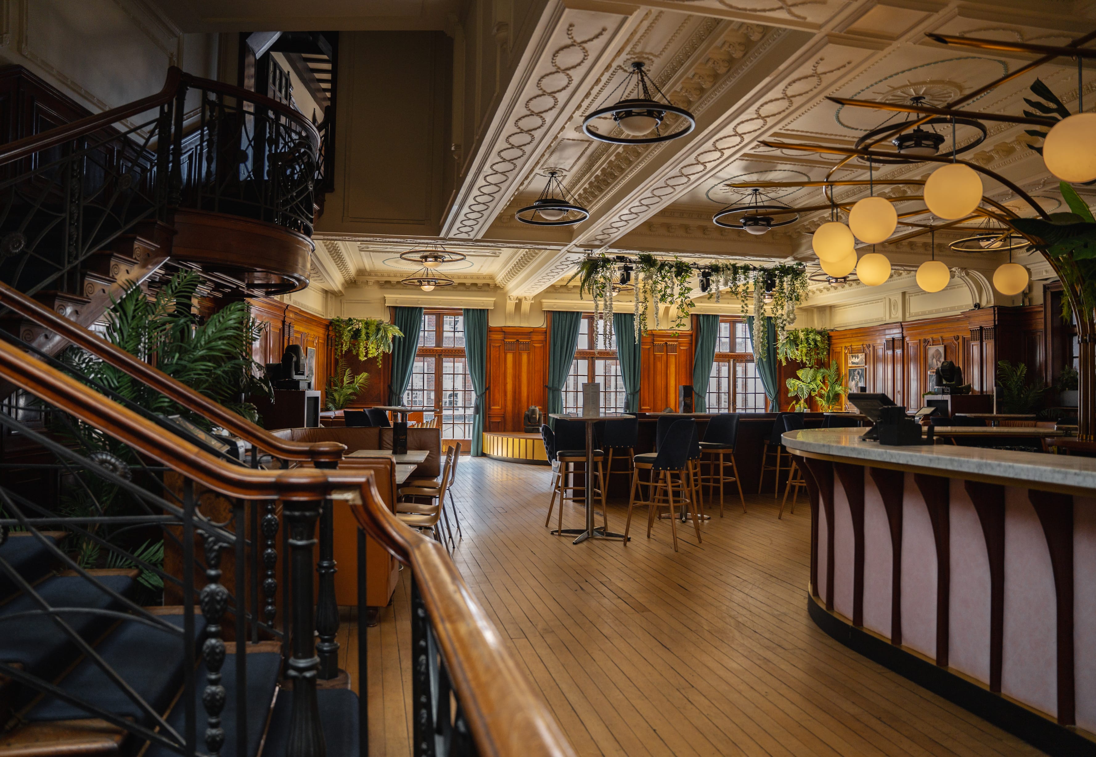 Elegant event space at Wonderbar, featuring stylish decor and natural light for gatherings.