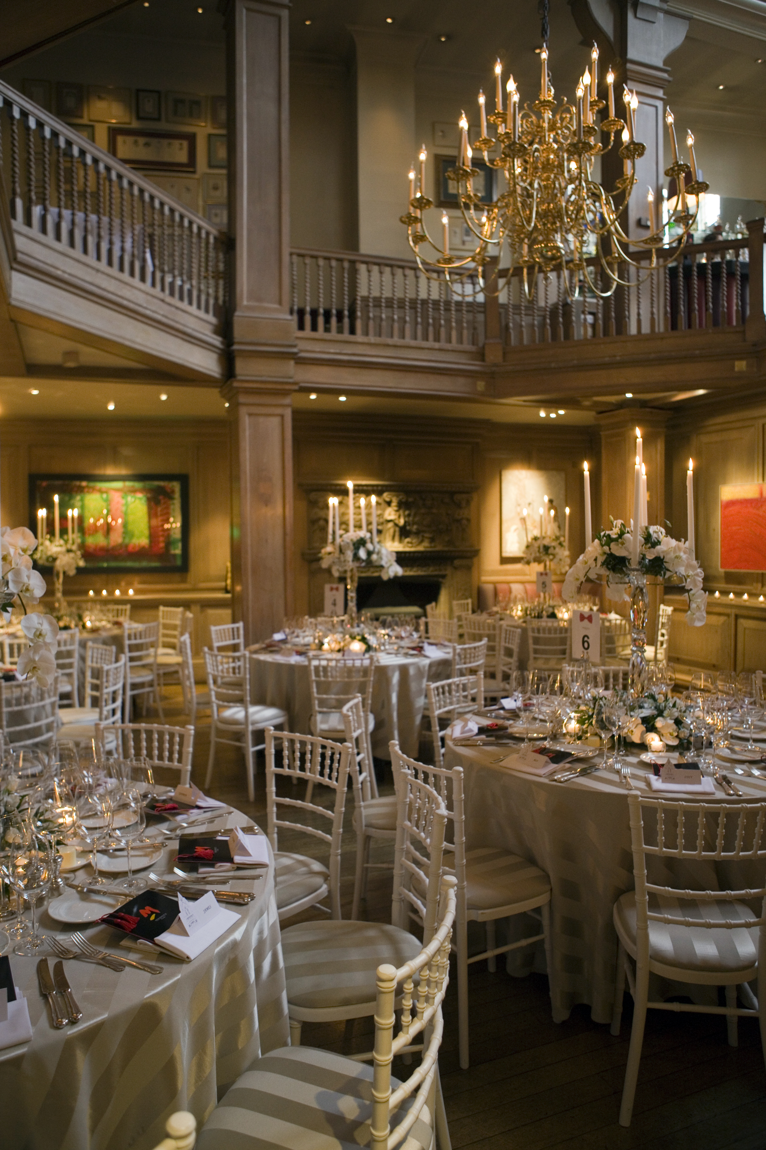 Elegant banquet hall at Mosimann's, perfect for weddings and corporate events.