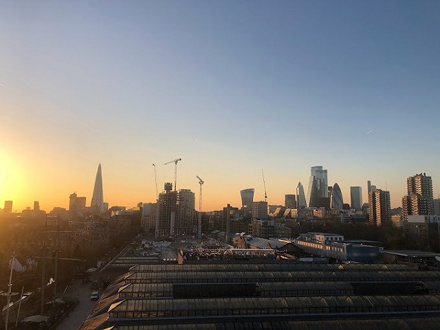 Yellow Park Rooftop skyline at sunset, ideal for events and networking receptions.