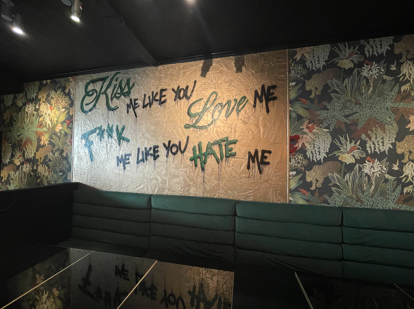 Vibrant wall mural at Mano, perfect backdrop for creative events and nightlife parties.