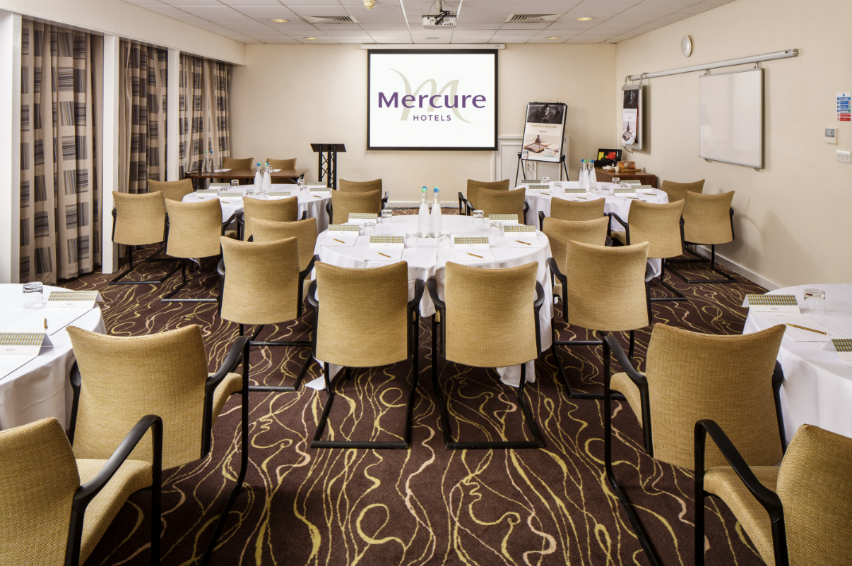 Meeting room at Mercure Manchester Piccadilly Hotel, ideal for corporate events and networking.
