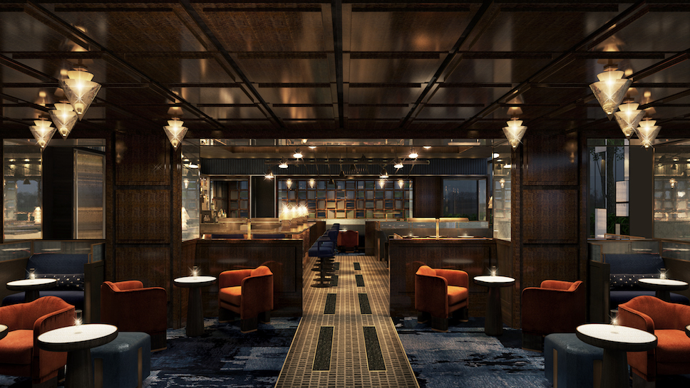 Nobu Bar at Nobu Hotel: elegant venue with plush seating for networking events.