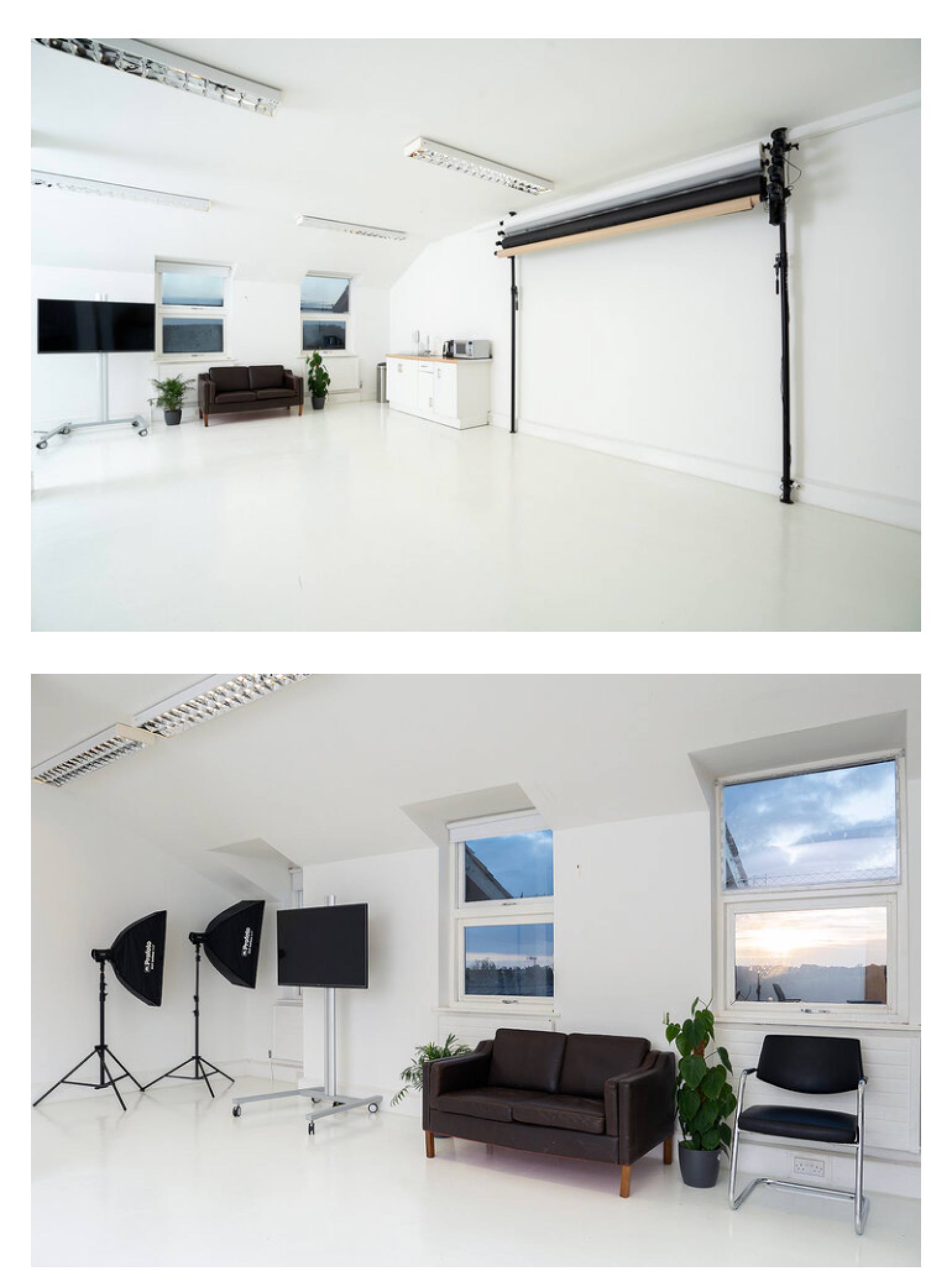 Versatile event space with bright layout, ideal for workshops and presentations.