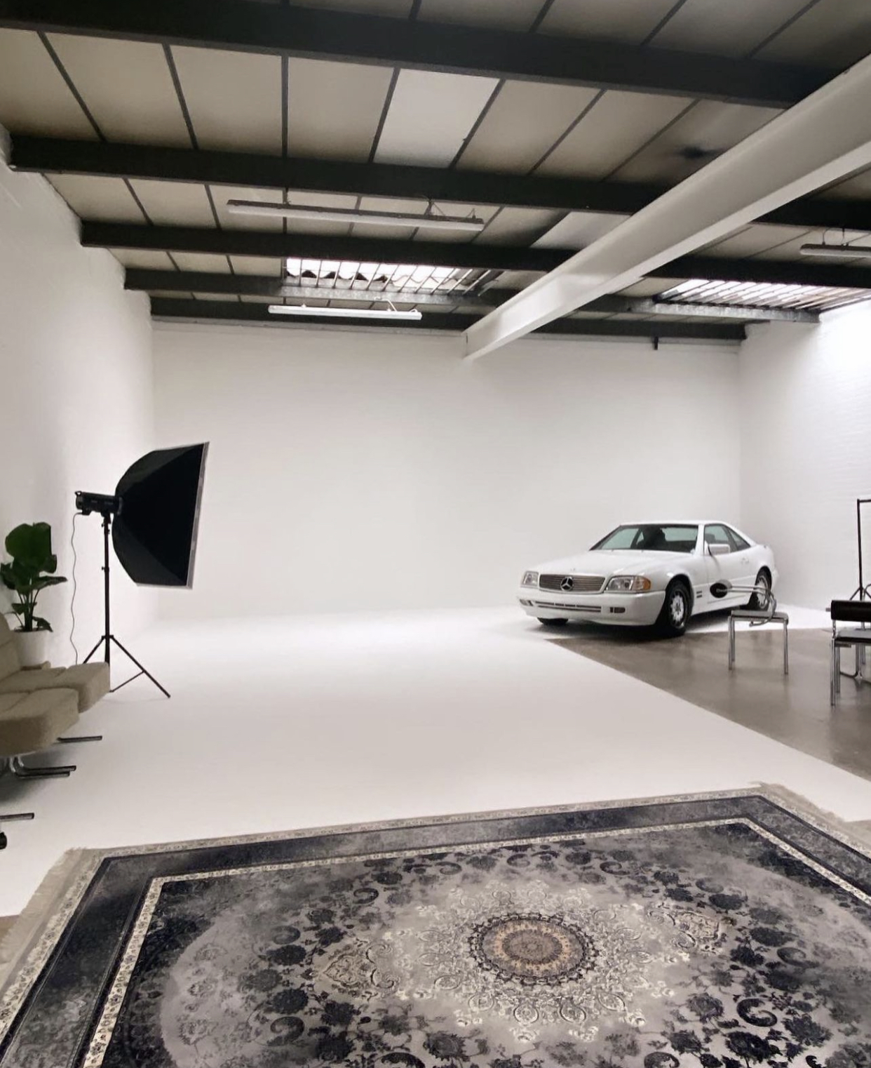Versatile Ancoats Studio event space with minimalist backdrop for product launches and photoshoots.