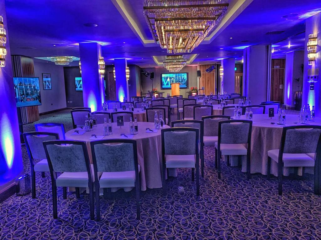 Elegant event space in Royal London House, perfect for corporate gatherings and conferences.