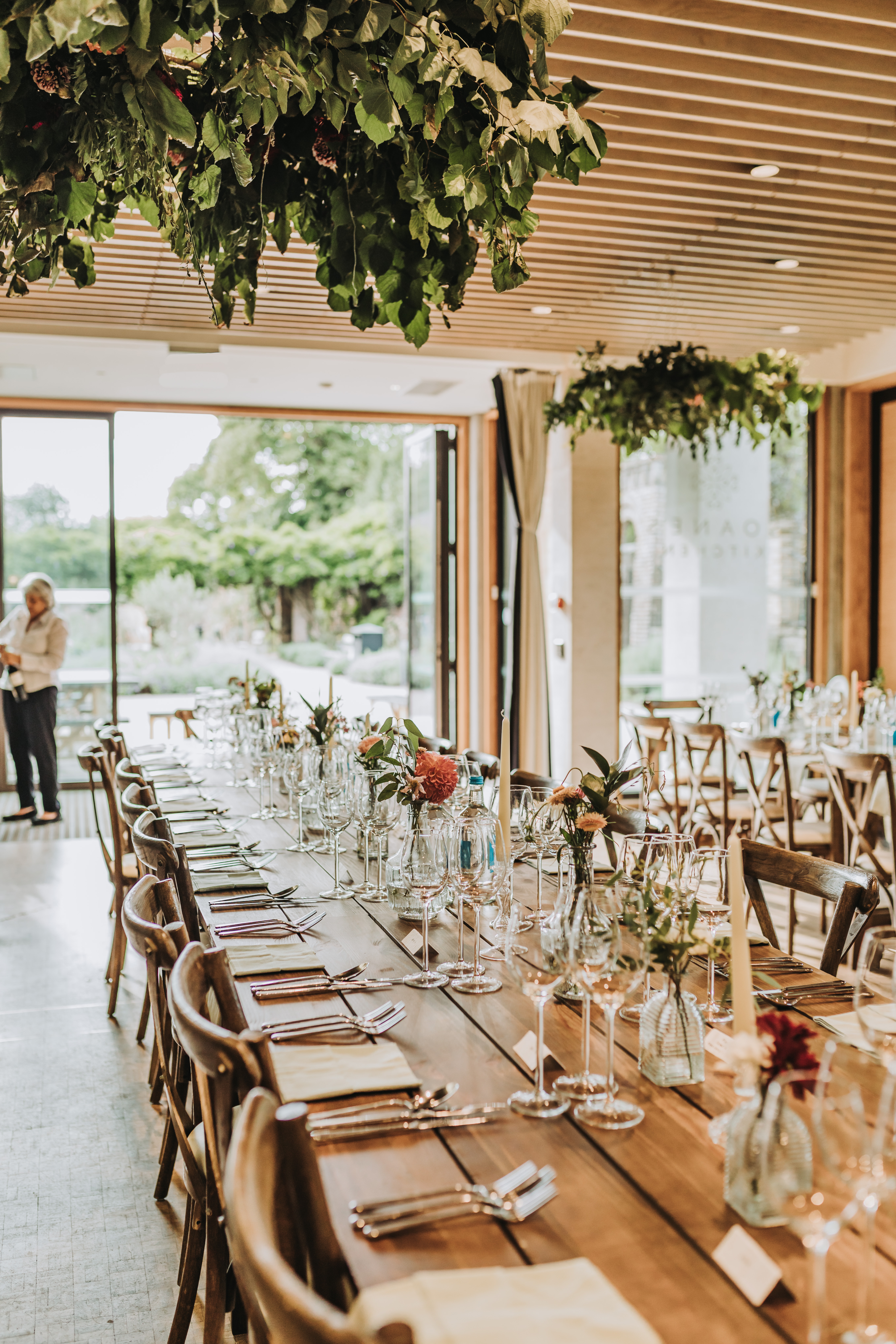 Elegant banquet setup in Soane's Garden Room for intimate events and corporate meetings.