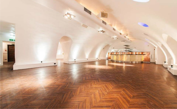 Elegant Adam House Event Space with polished wooden floor for corporate events and celebrations.