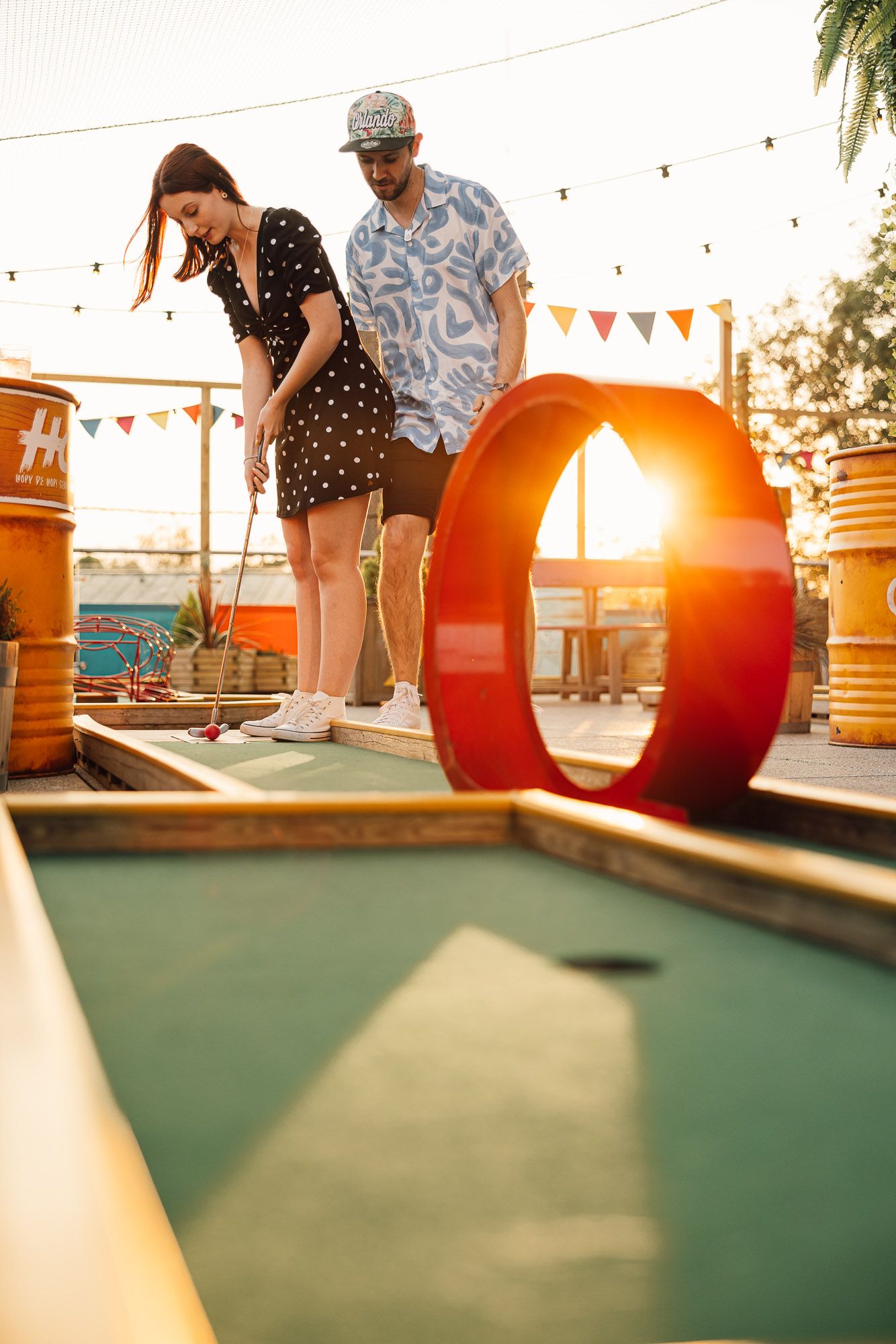 Vibrant outdoor event venue in Crawley with colorful decor for networking and gatherings.