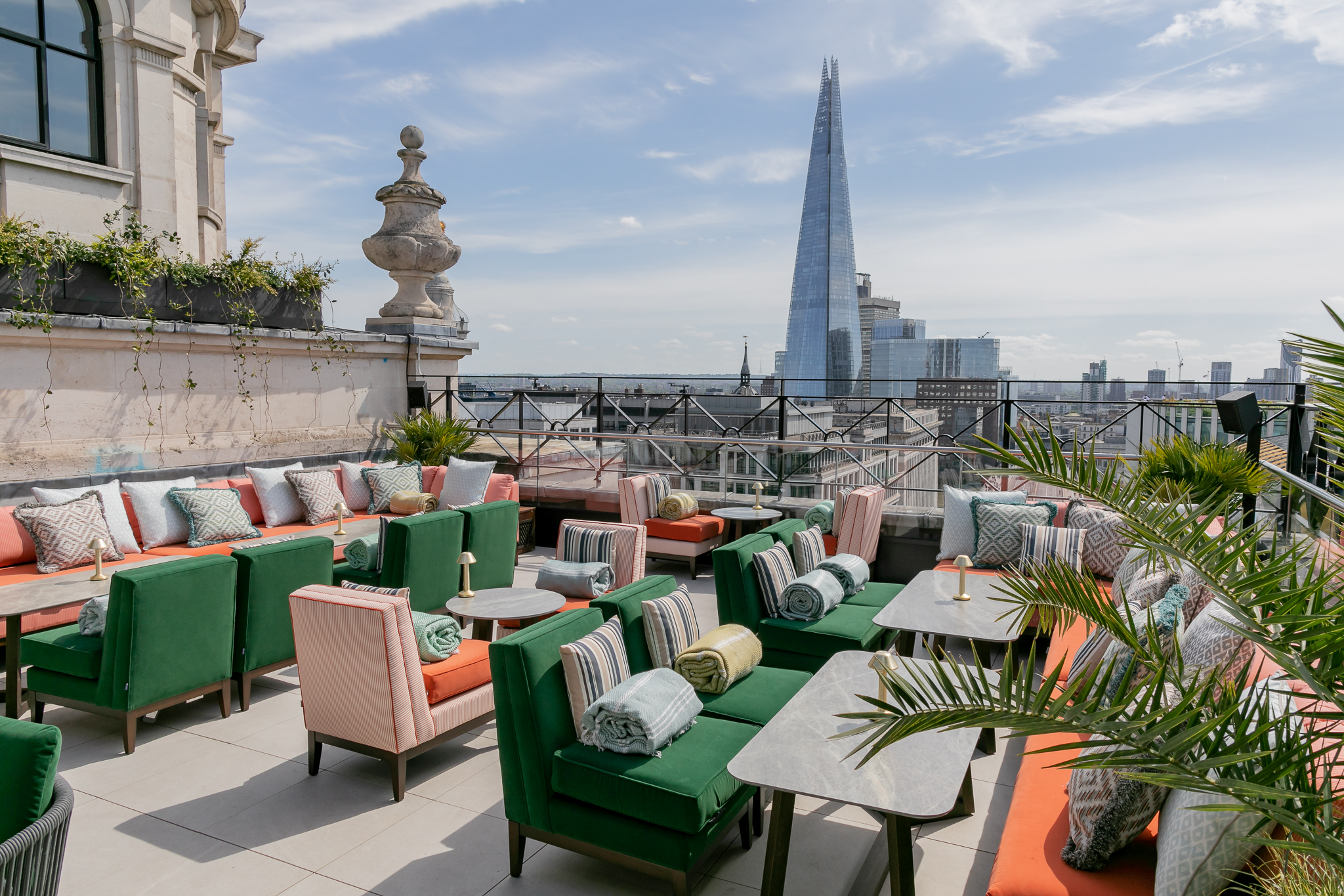 Stylish rooftop venue in Wagtail London with views of the Shard for upscale events.