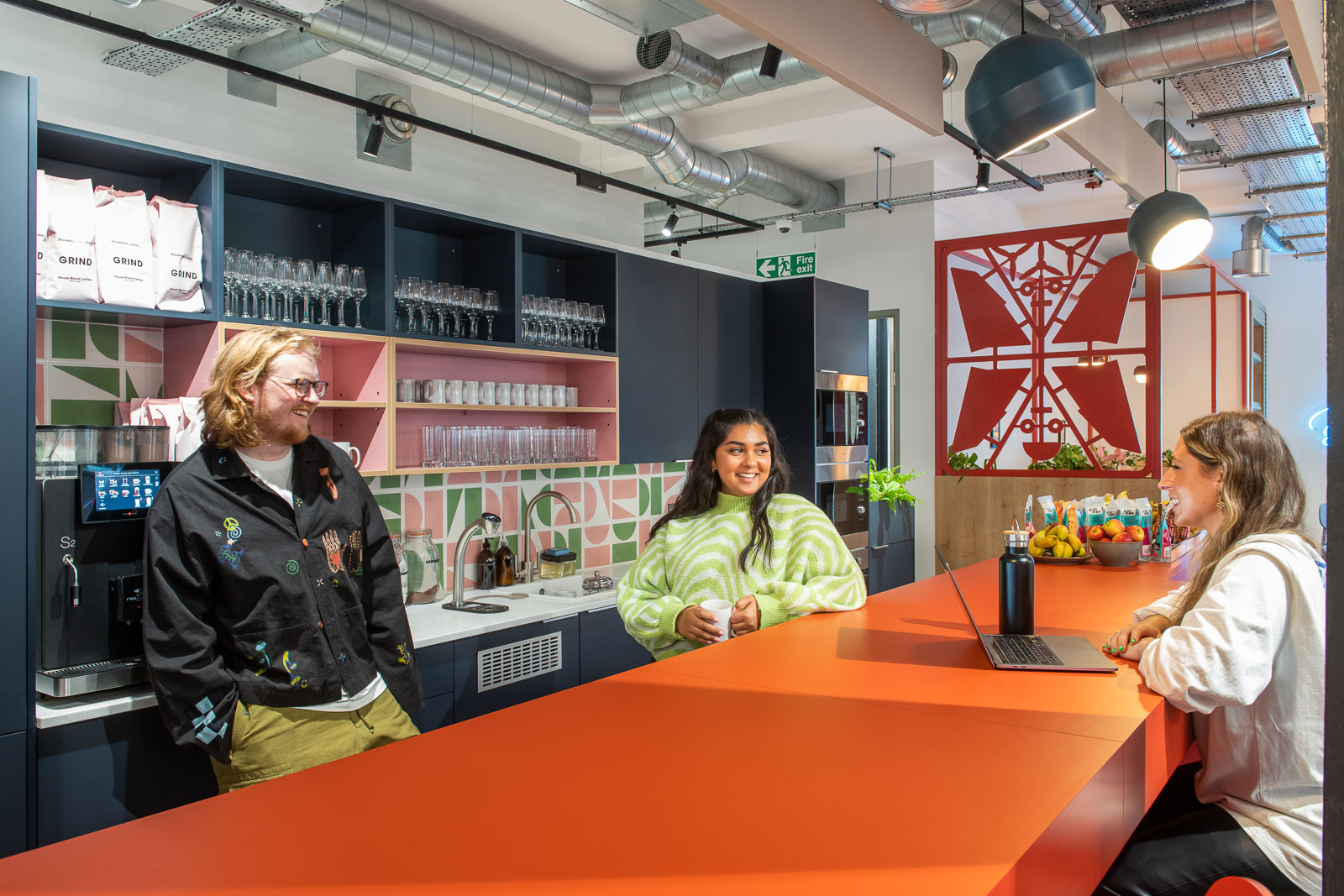 Vibrant workspace in Runway East Shoreditch, perfect for networking events and team-building.