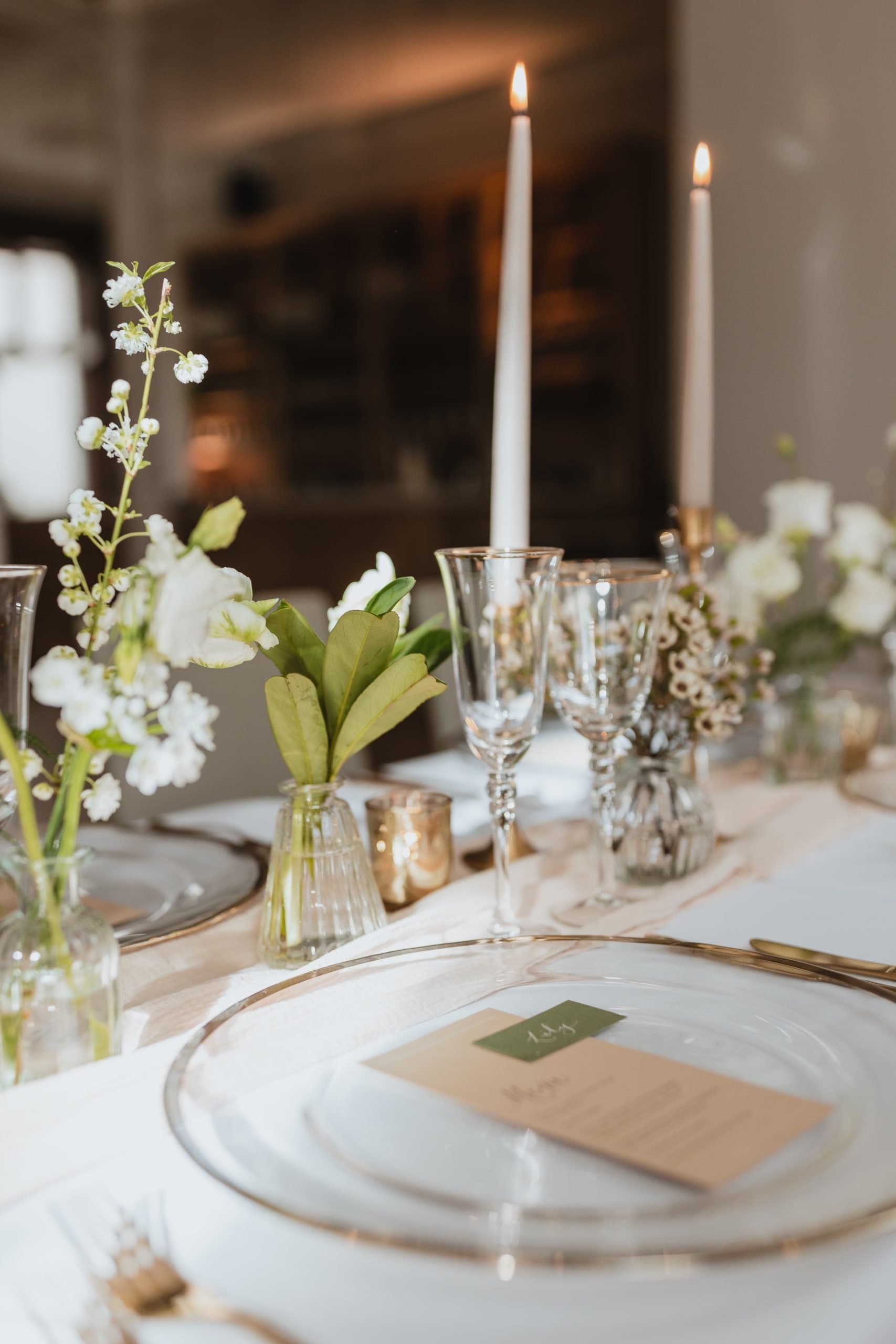 The Elizabeth Suite tablescape featuring floral decor for intimate private dining and events.