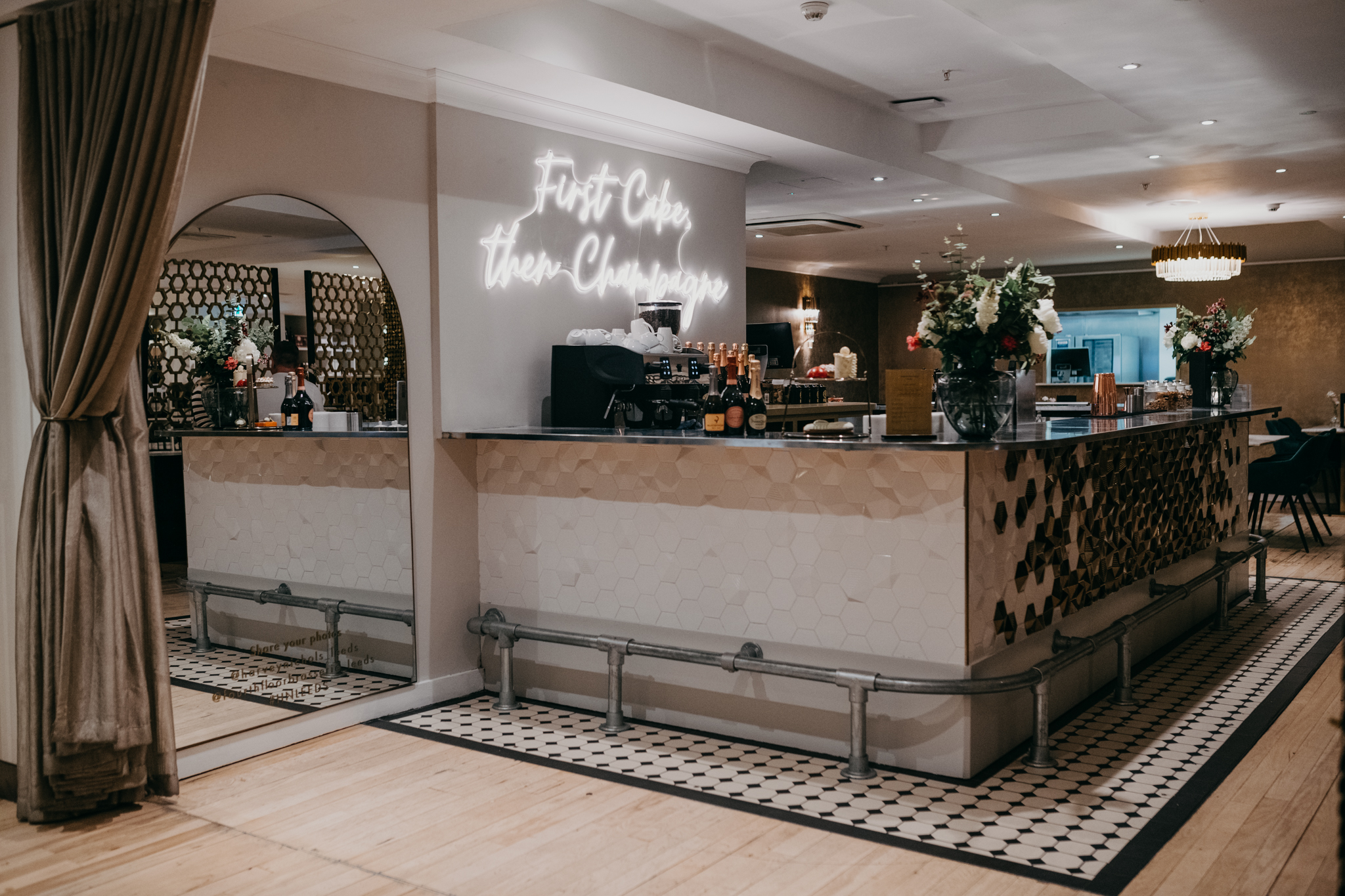 Chic Fourth Floor Bar in Harvey Nichols Leeds, ideal for social gatherings and events.