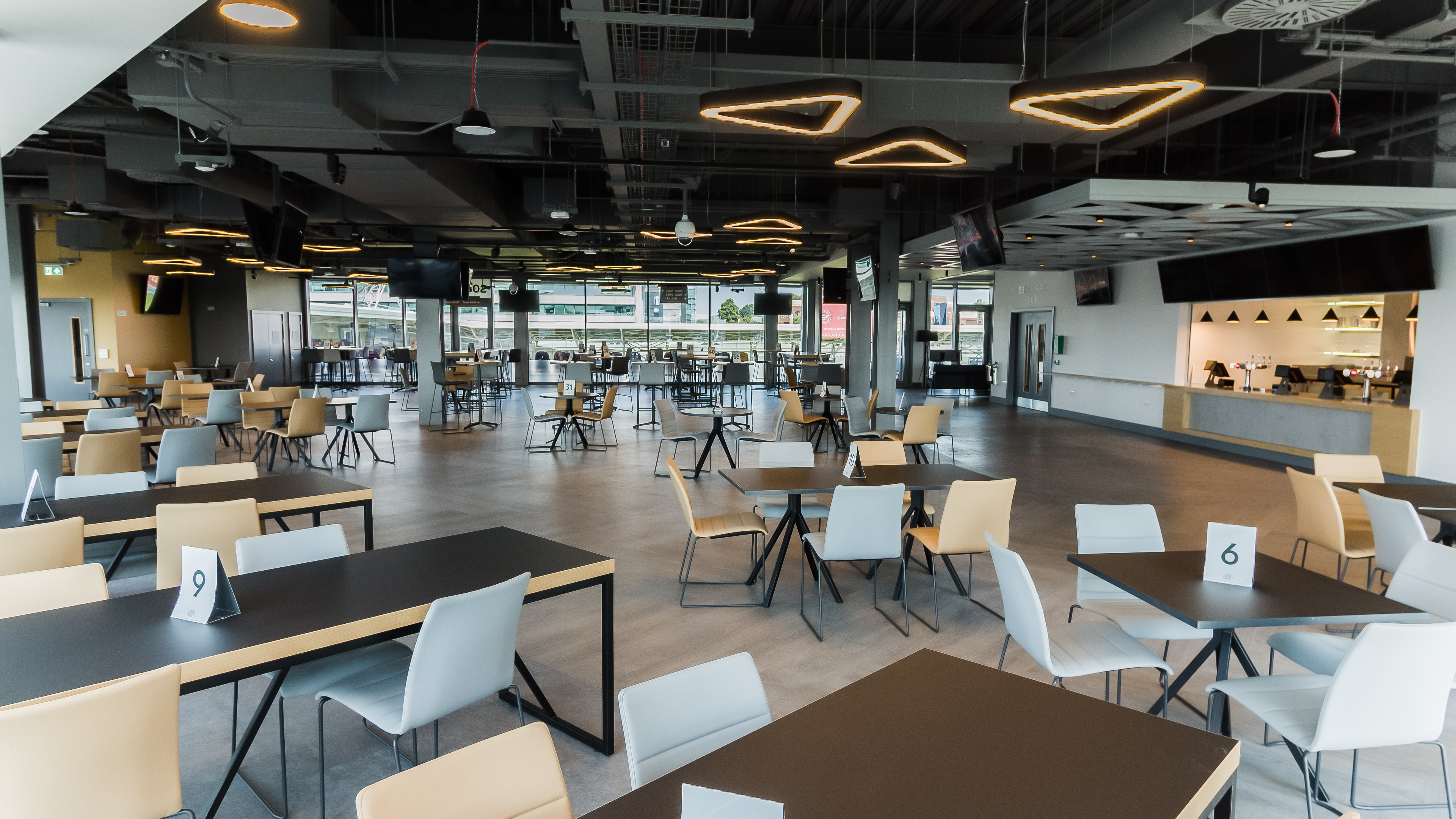 Modern event venue at Brentford FC with flexible seating for corporate events.