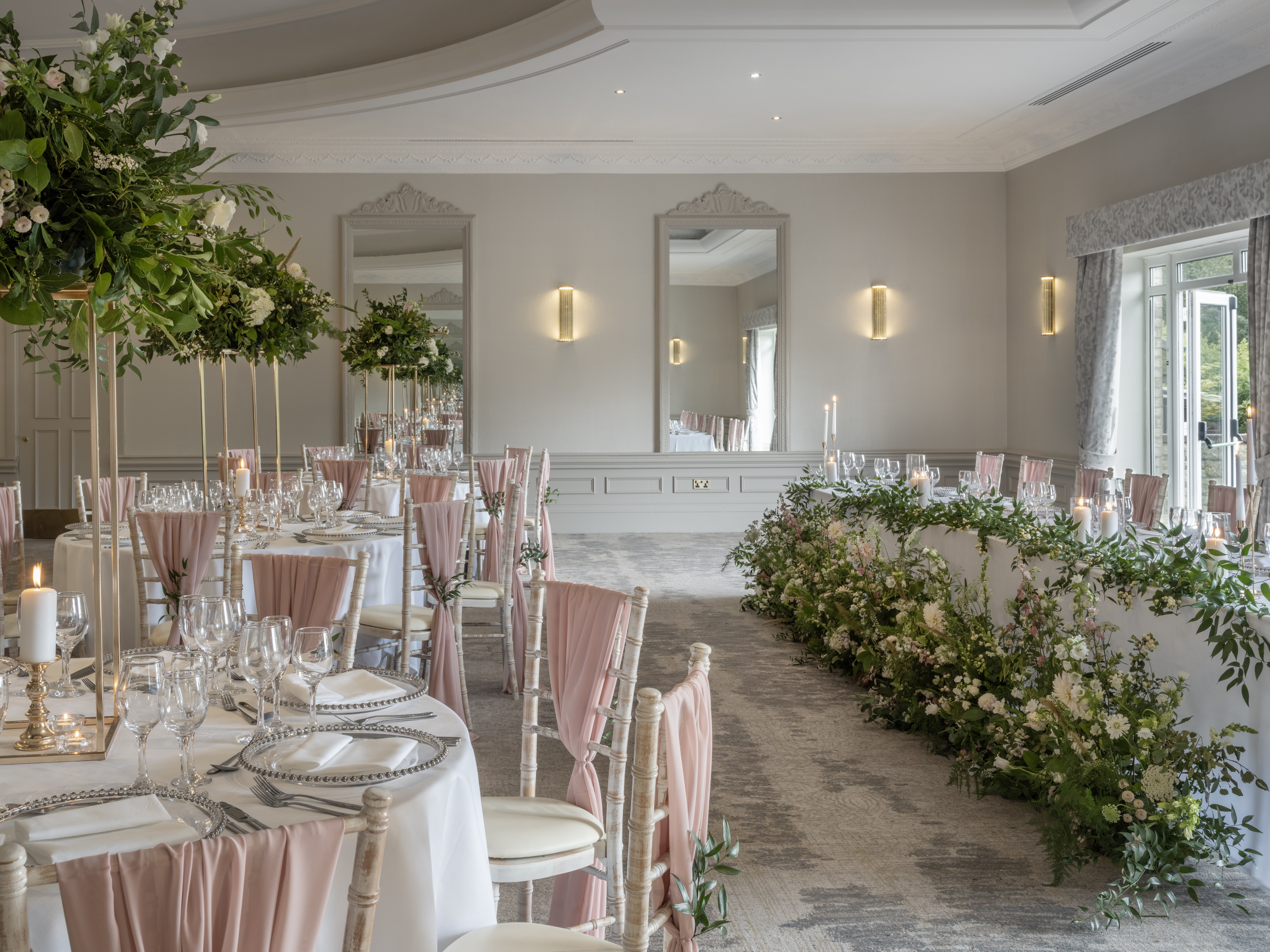 St Pierre Suite at Delta Hotels, elegantly set for a romantic wedding event.