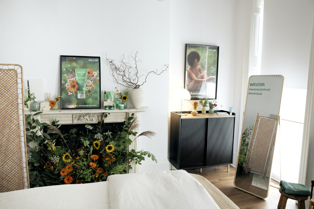 Woolf Room event space with floral decor, ideal for wellness workshops and product launches.