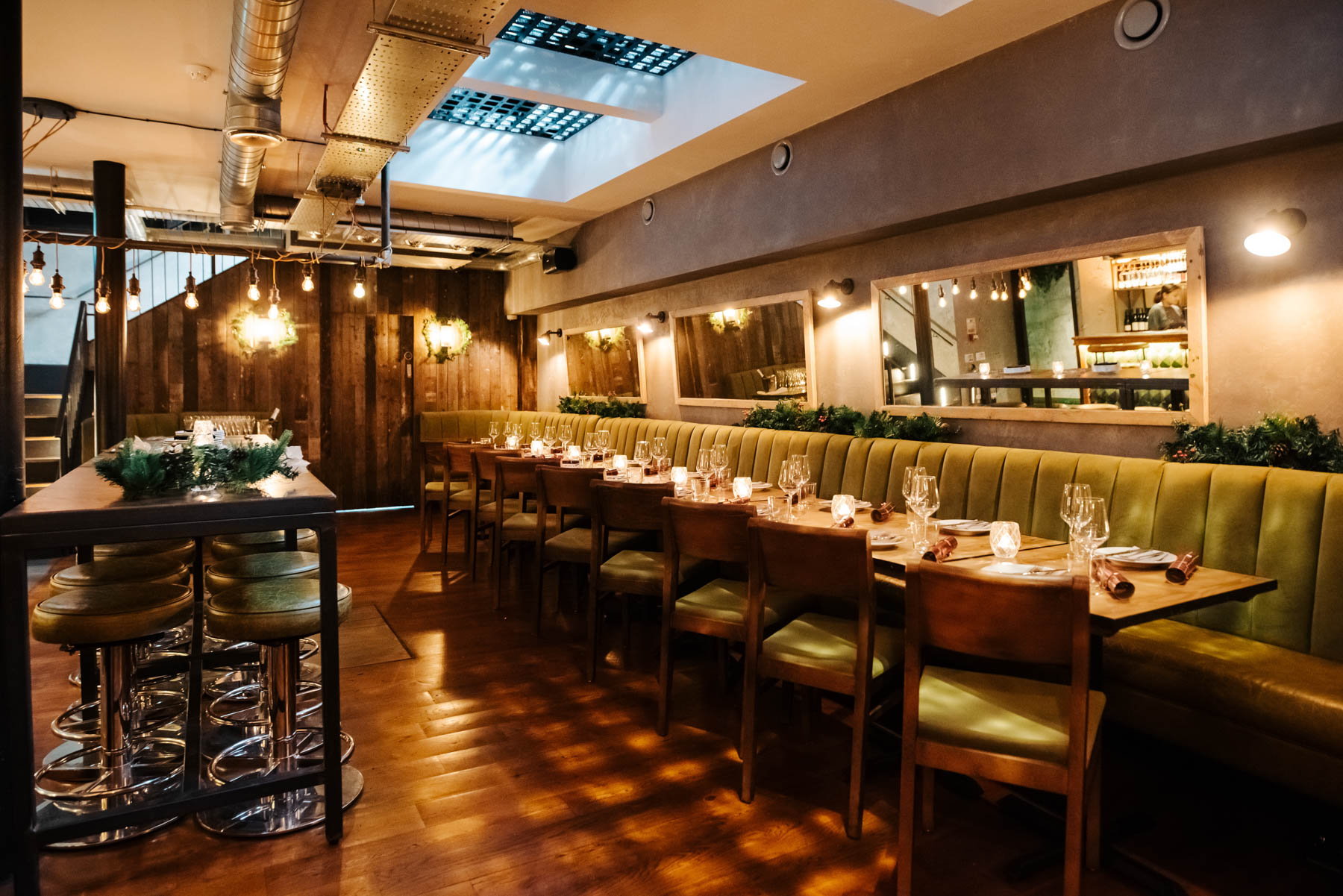 Stylish event space with elegant dining table at The Merchant Room, Borough Market.