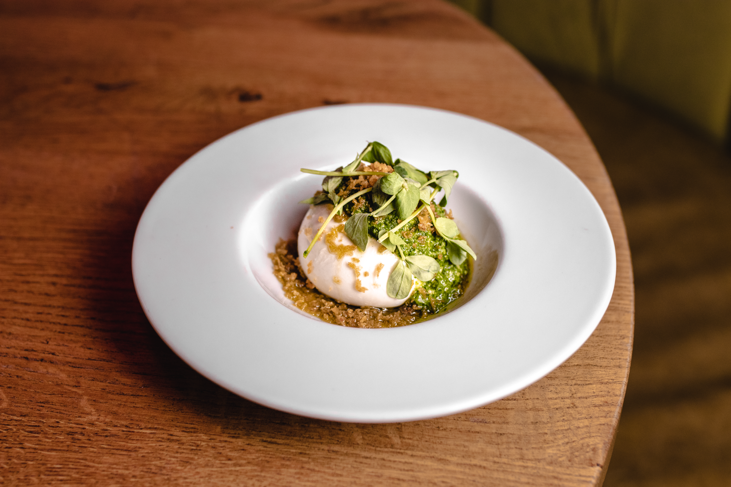 Burrata cheese dish at The Charcol Room, Salt Yard Fitzrovia - event catering excellence.