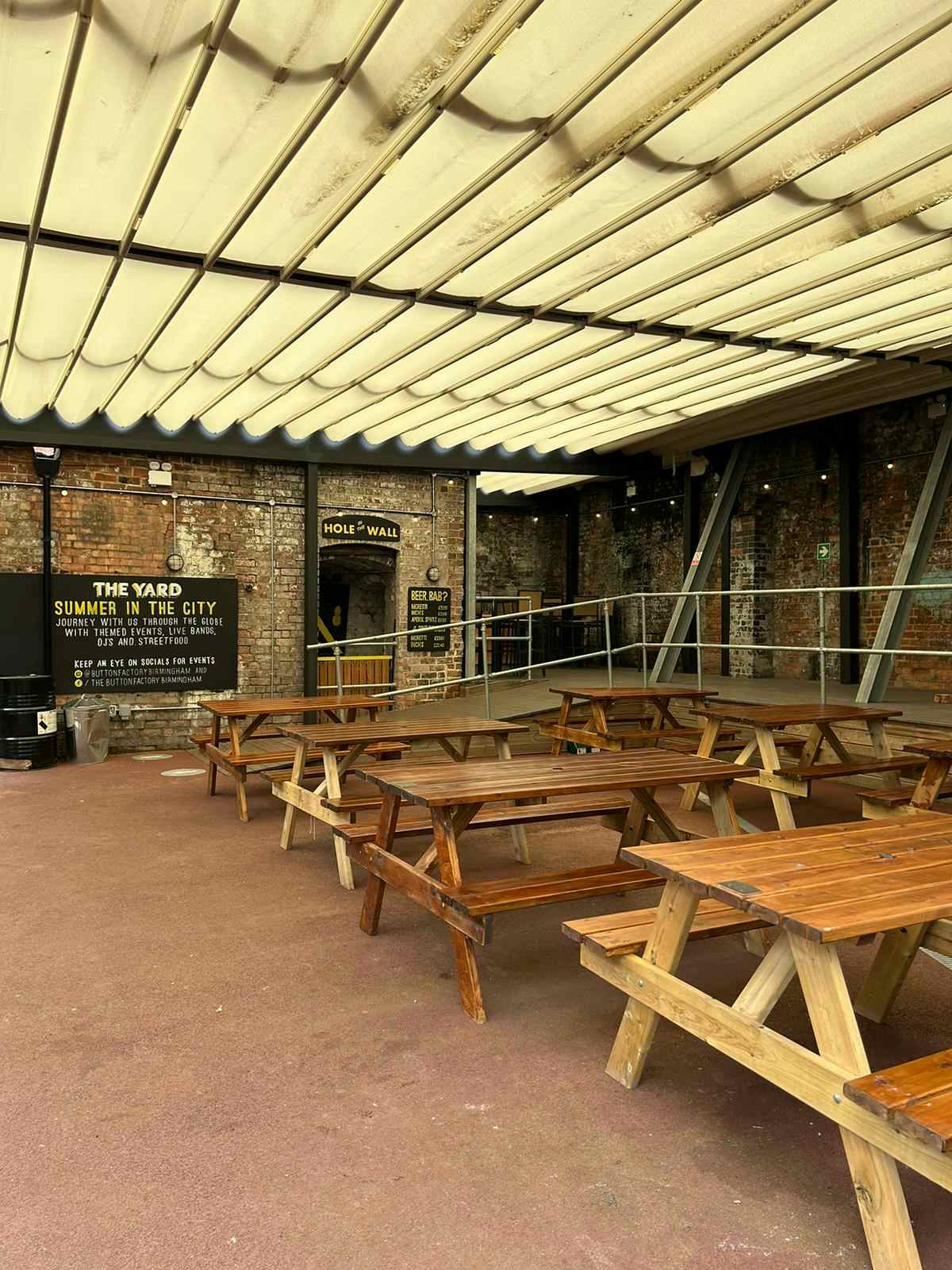 Outdoor venue with rustic charm, ideal for summer events and gatherings.