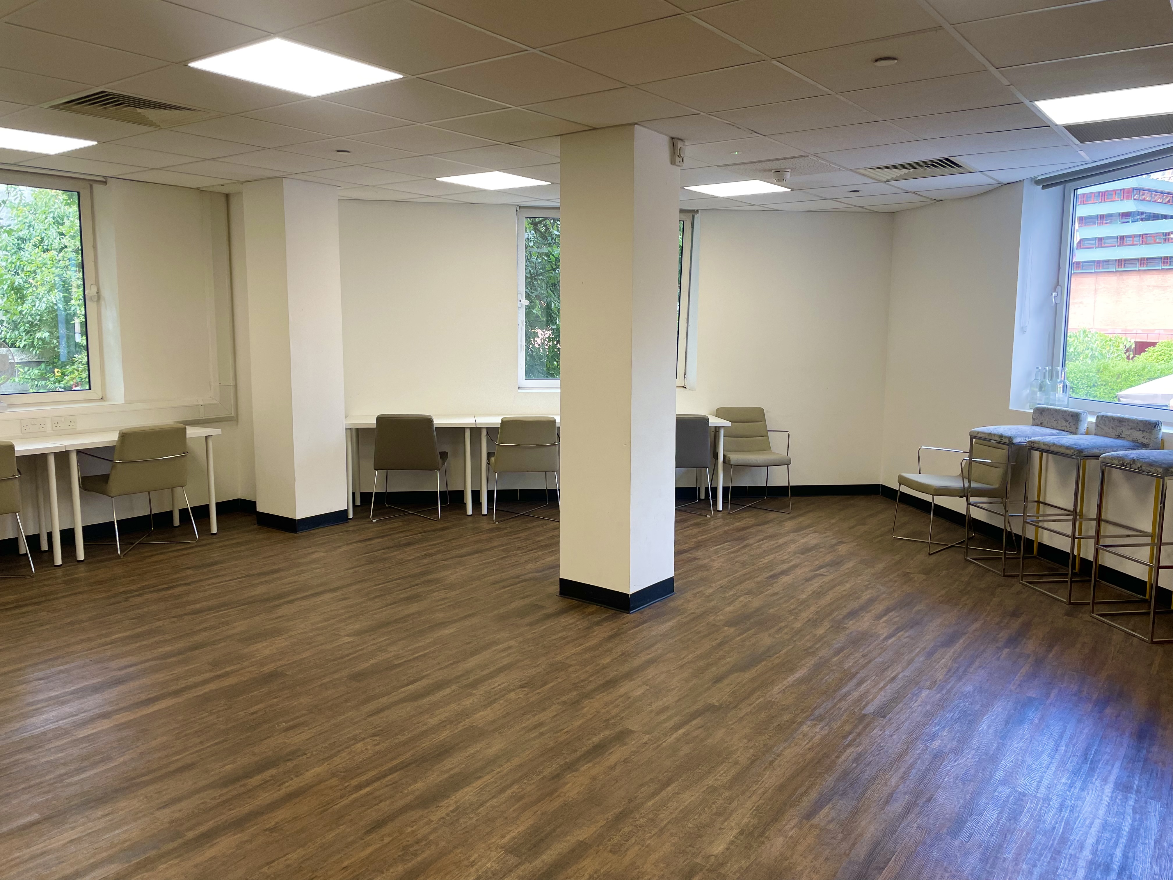 My Fair Lady Studio at Shaw Theatre: modern meeting space with natural light, ideal for events.