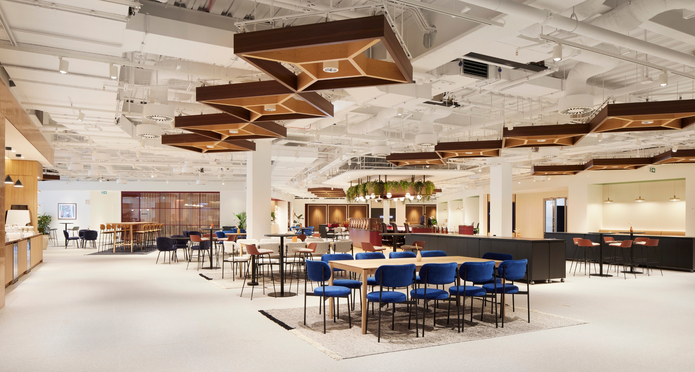 Modern event space at Convene Sancroft, St Pauls with stylish seating for networking.