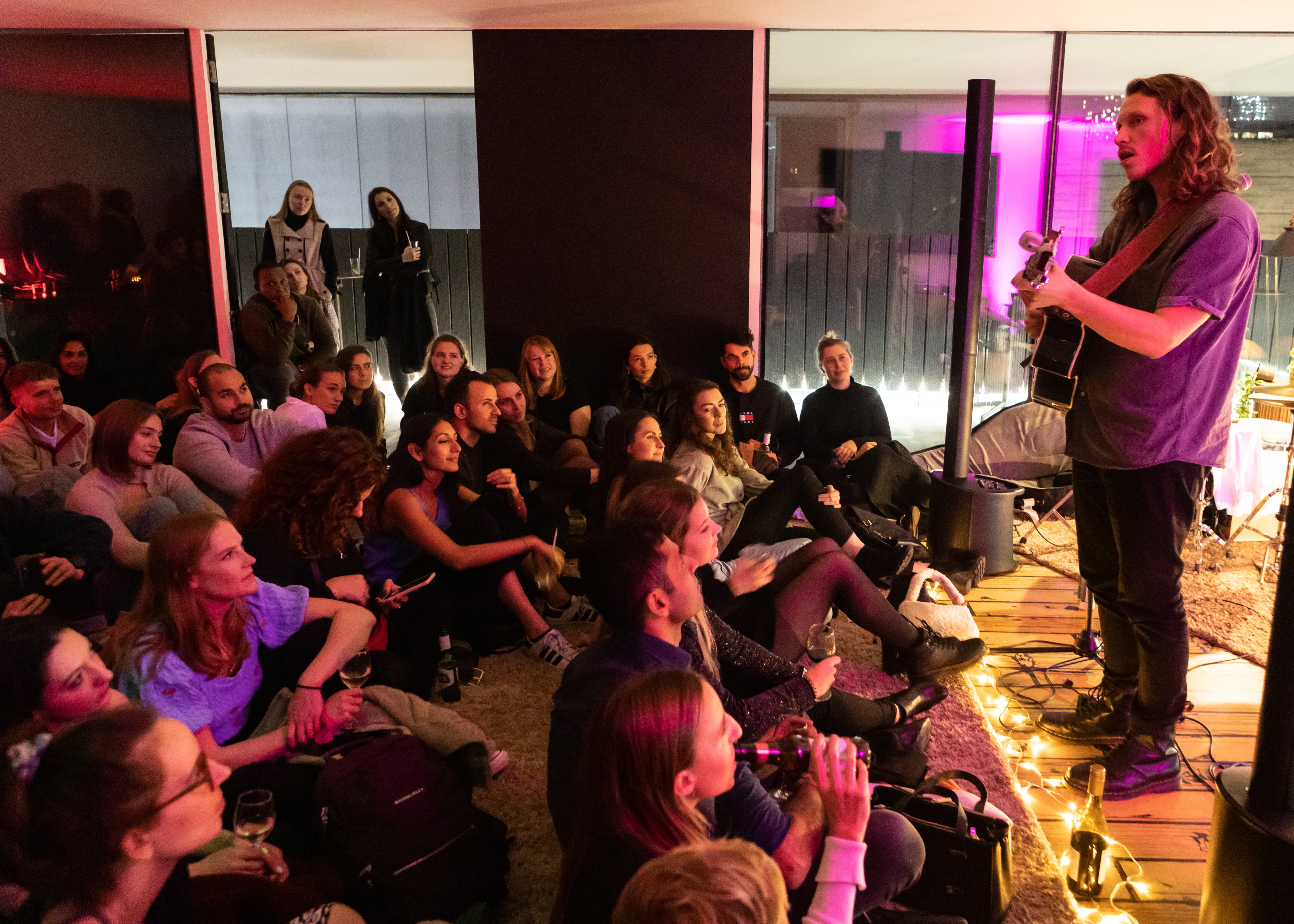 Intimate live performance at Chance Street Lounge, cozy atmosphere for networking events.