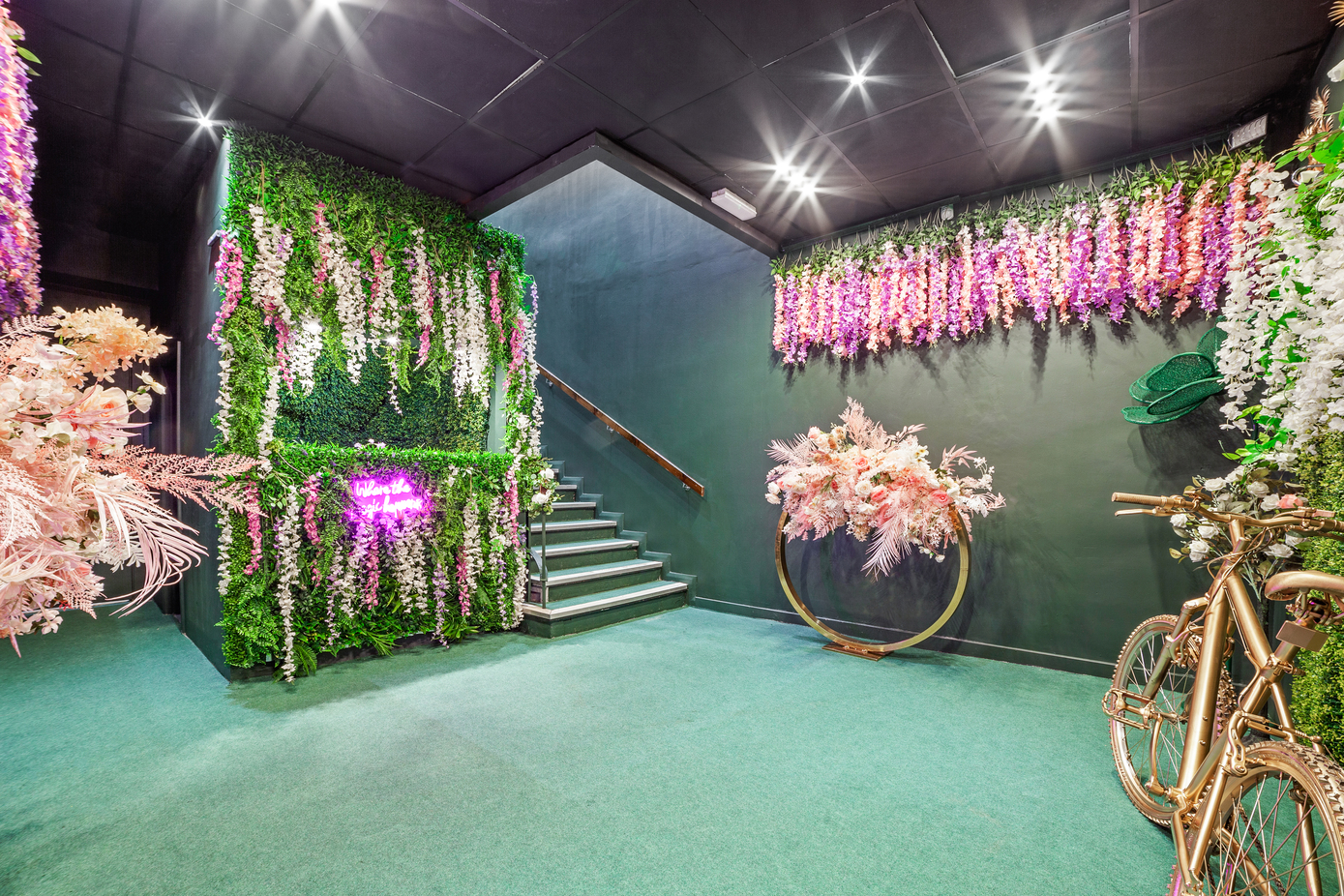 Gihon Suite entrance with greenery, floral decor for stylish events and gatherings.