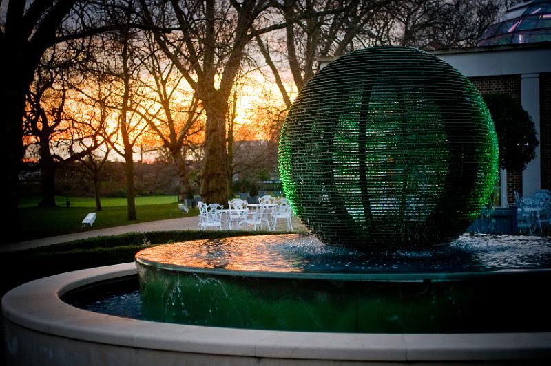 Elegant outdoor venue with fountain at Hurlingham Club, perfect for events and gatherings.