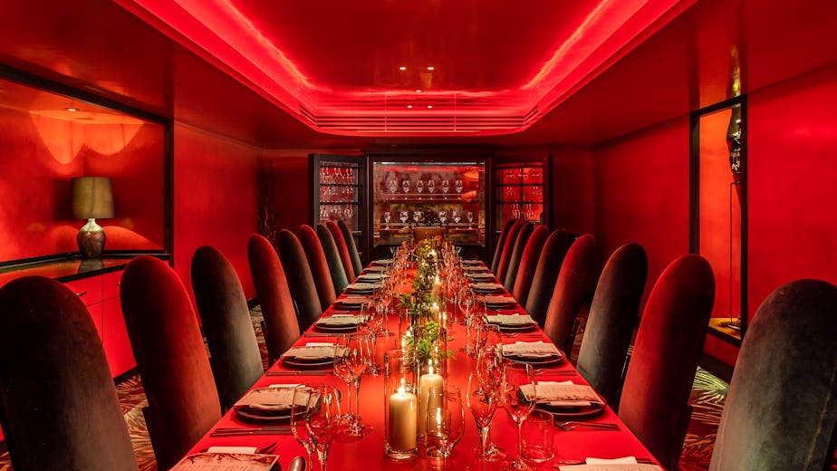 Elegant private dining room at The Mandrake, perfect for corporate events and exclusive dinners.