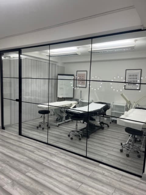 Modern meeting space at Beauty School Manchester for workshops and training sessions.