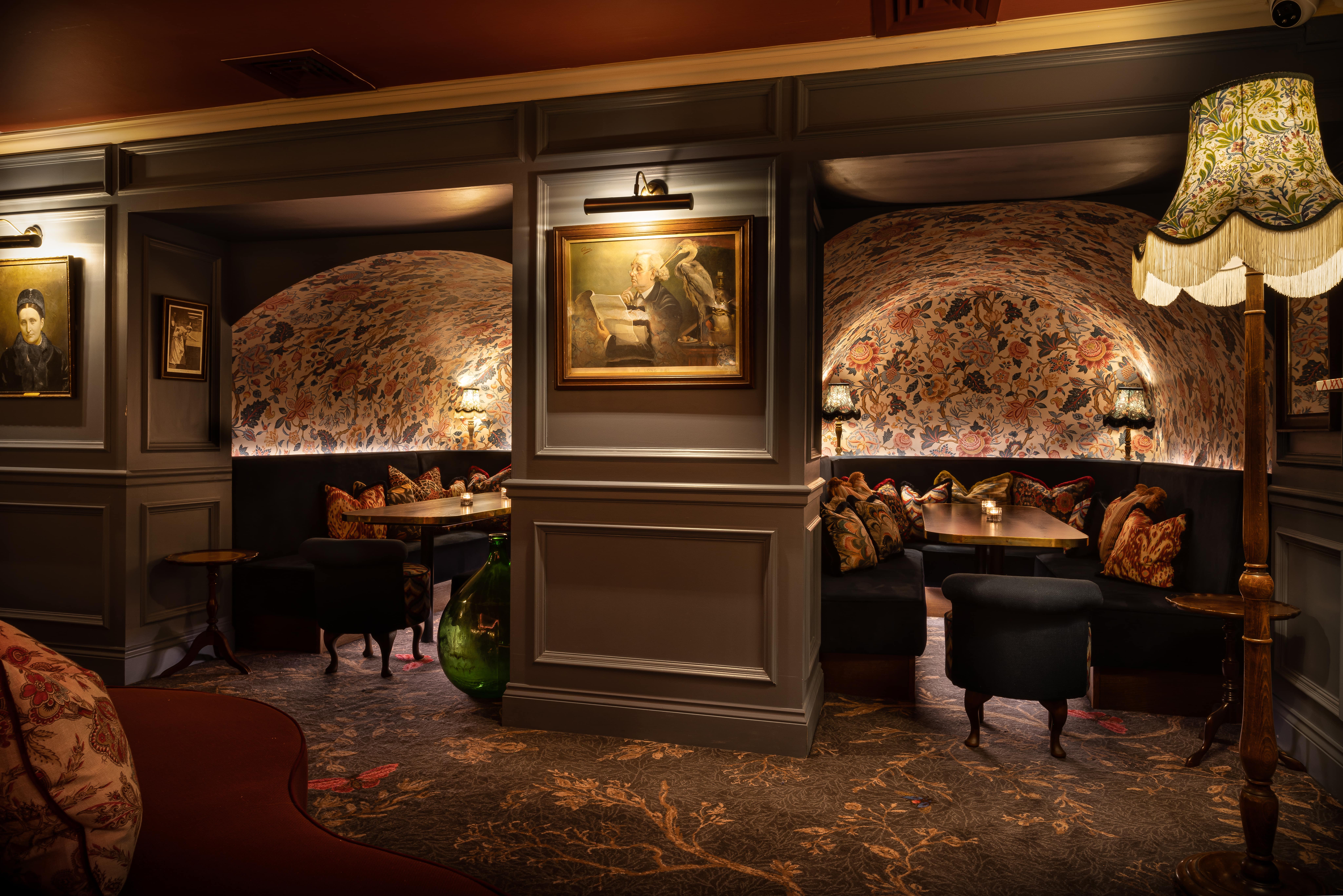 Cozy meeting space at Mr Fogg's Apothecary, ideal for exclusive events and gatherings.