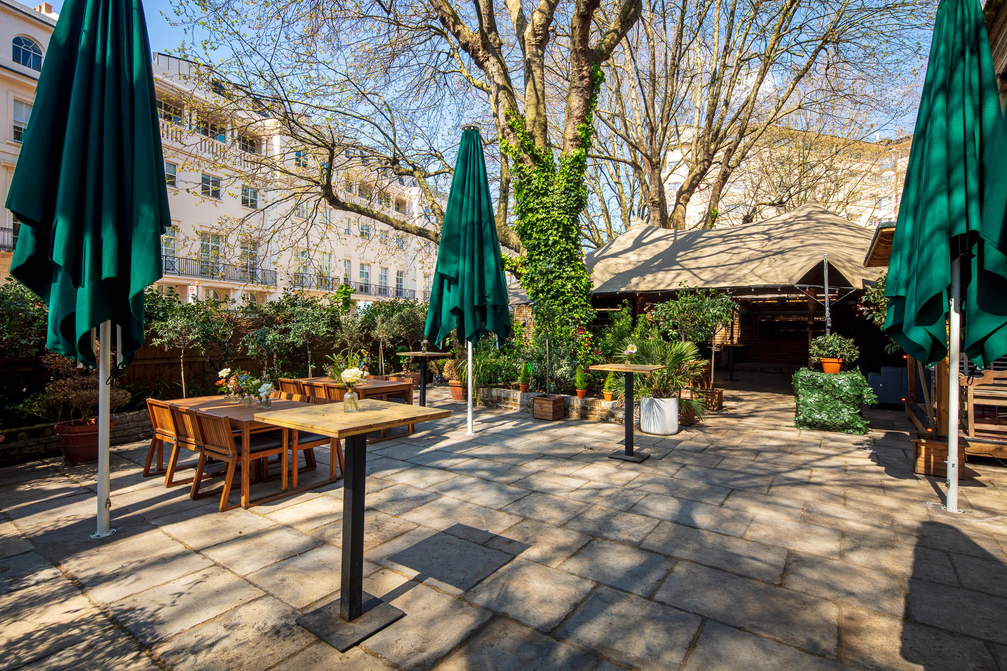 God's Garden at One Marylebone: lush outdoor venue for casual meetings and events.