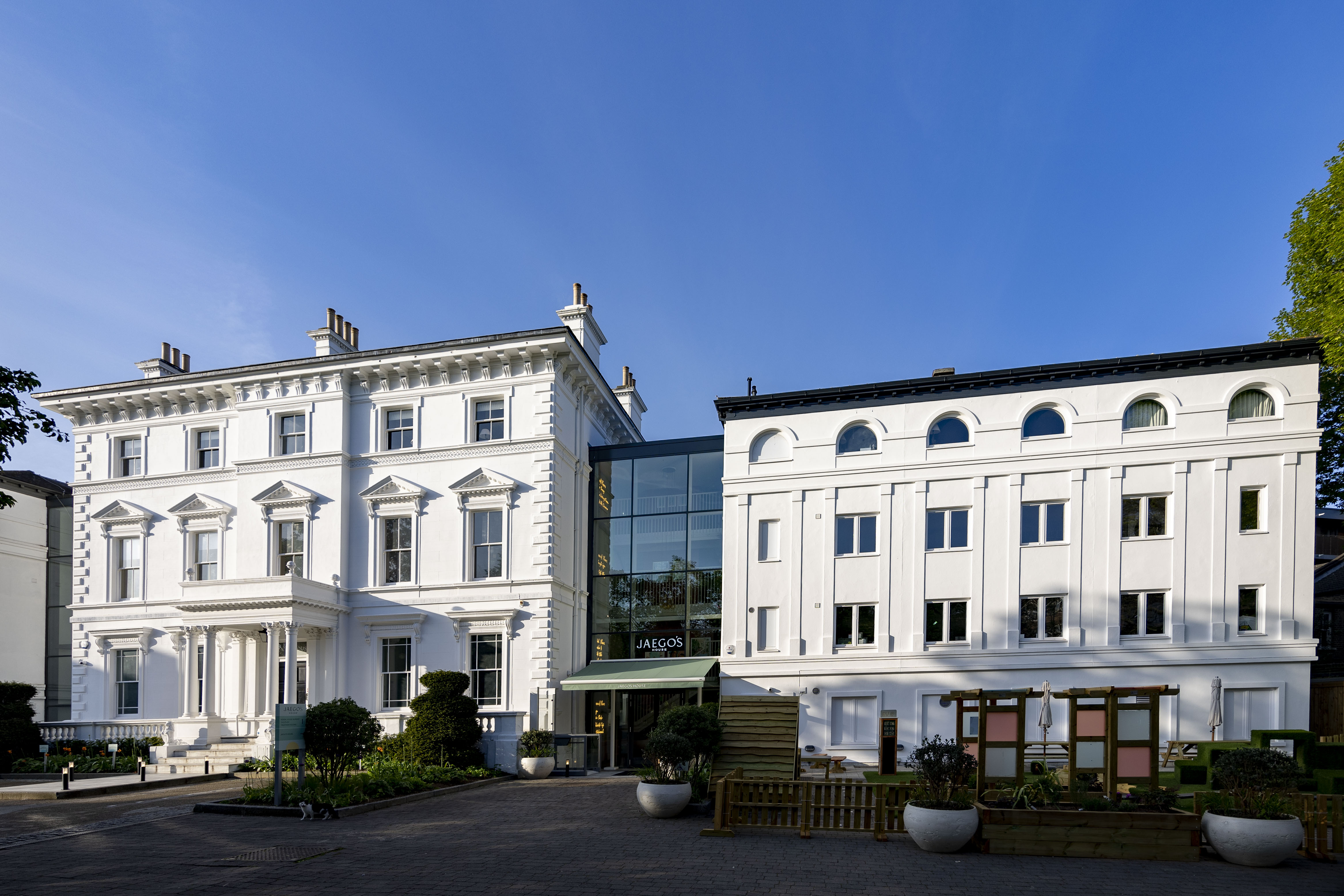 Elegant venue with classic architecture and modern design for upscale events.