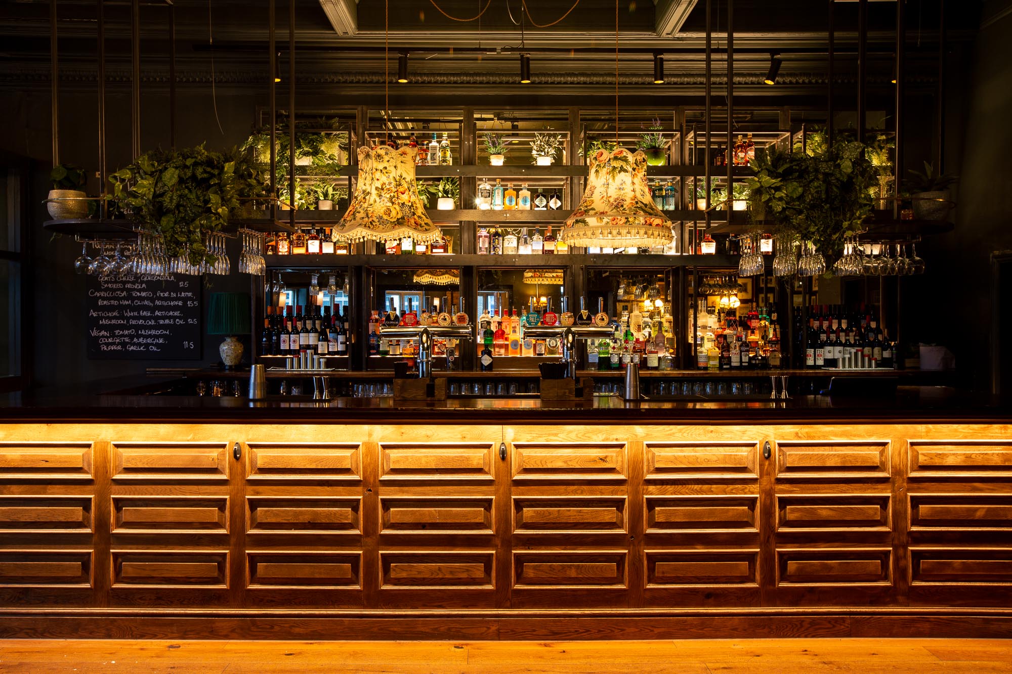 Stylish bar area in The Railway's First Floor Lounge, ideal for networking events.