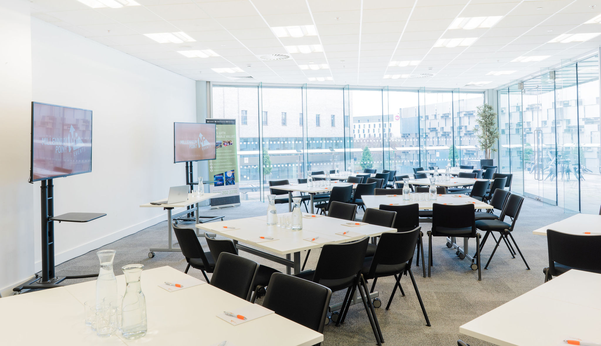 Curzon Suite at Millennium Point: versatile meeting space with natural light for workshops.