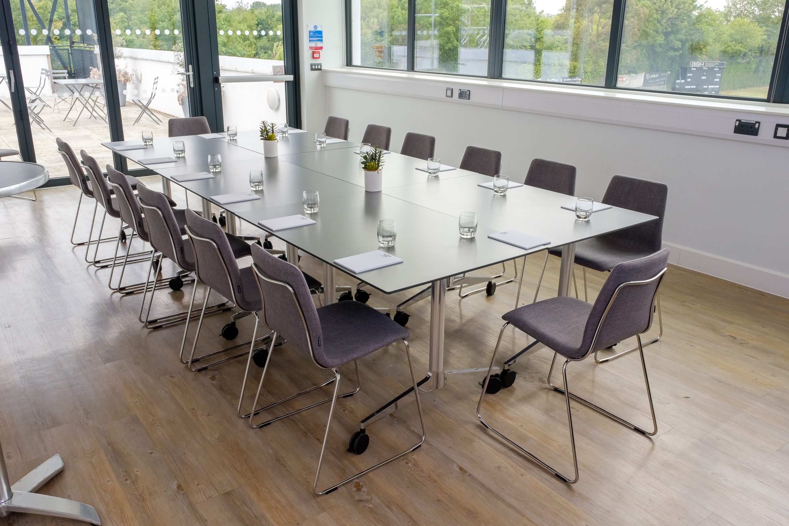 The Long Room in The Guildford Pavilion, modern meeting space for workshops and gatherings.