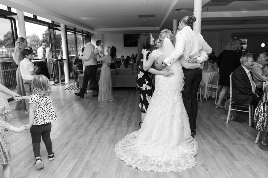 Wedding reception in The Long Room, featuring elegant decor and joyful guests.