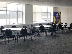 Main Hall at Rethink Rebuild Society, flexible event space for workshops and conferences.