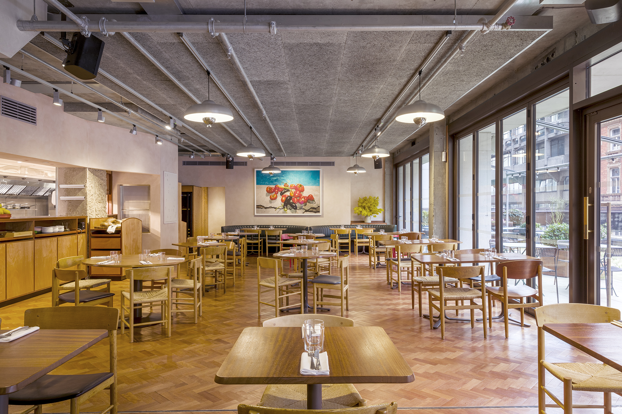 Modern Toklas Restaurant venue with flexible seating for events and meetings.