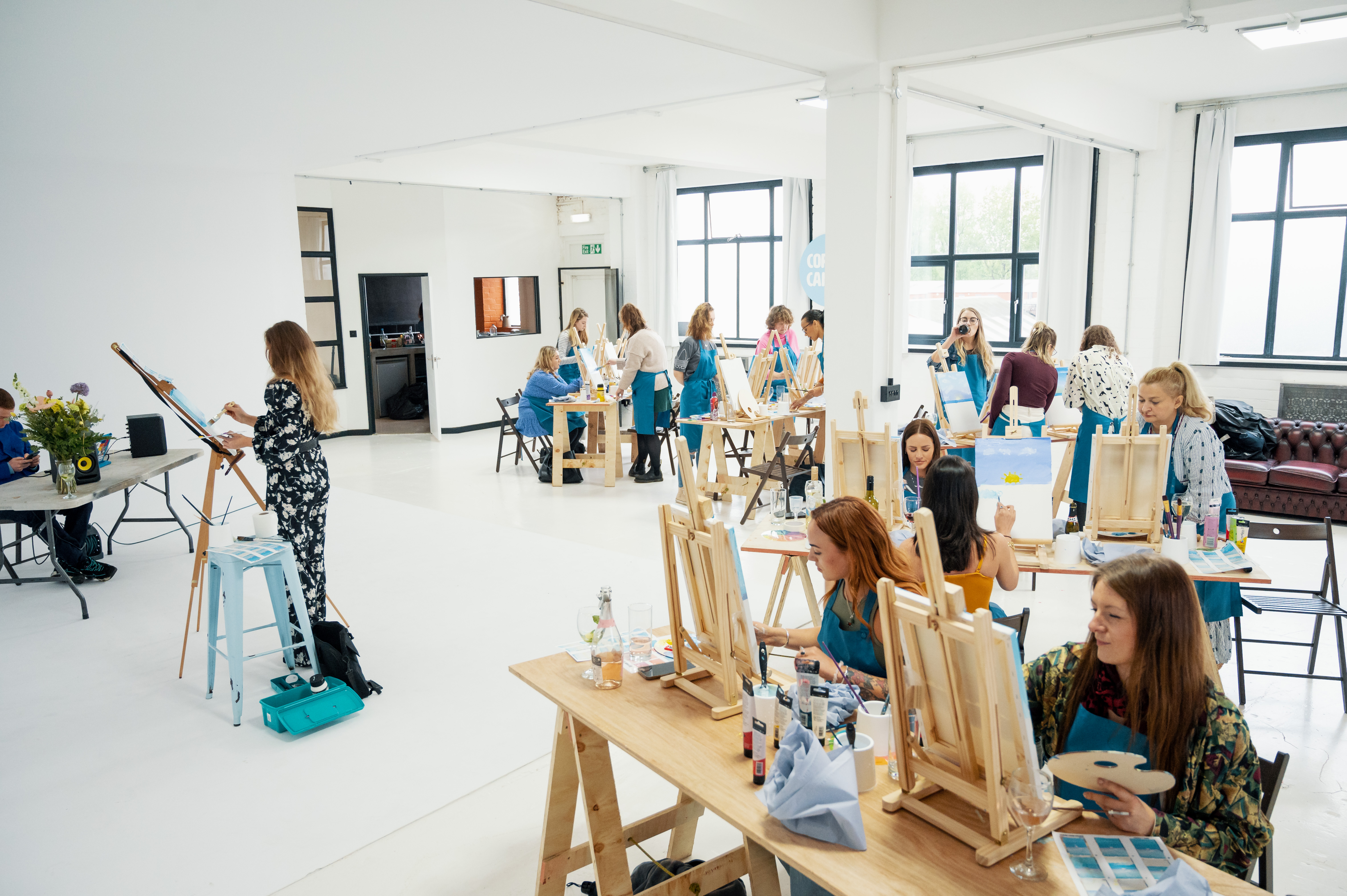 Vibrant art workshop in Spectrum Studios for team-building and corporate retreats.