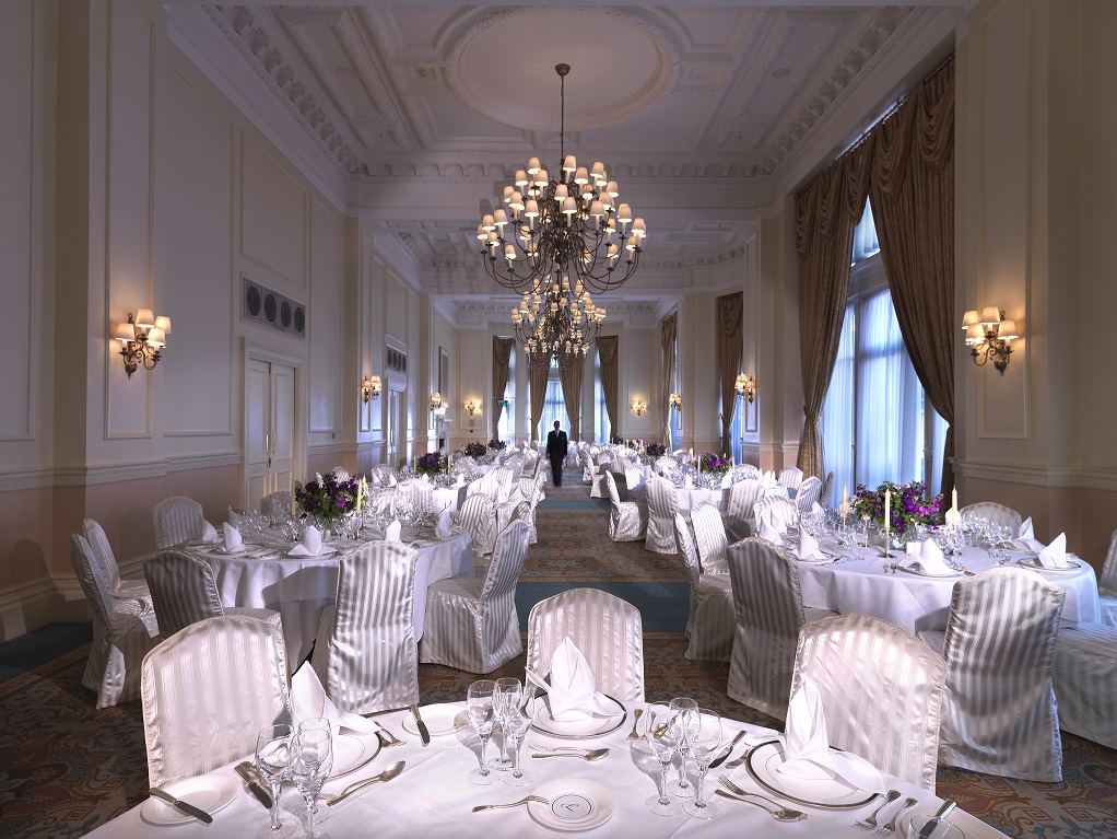 Elegant banquet hall in The Landmark London, perfect for weddings and corporate events.