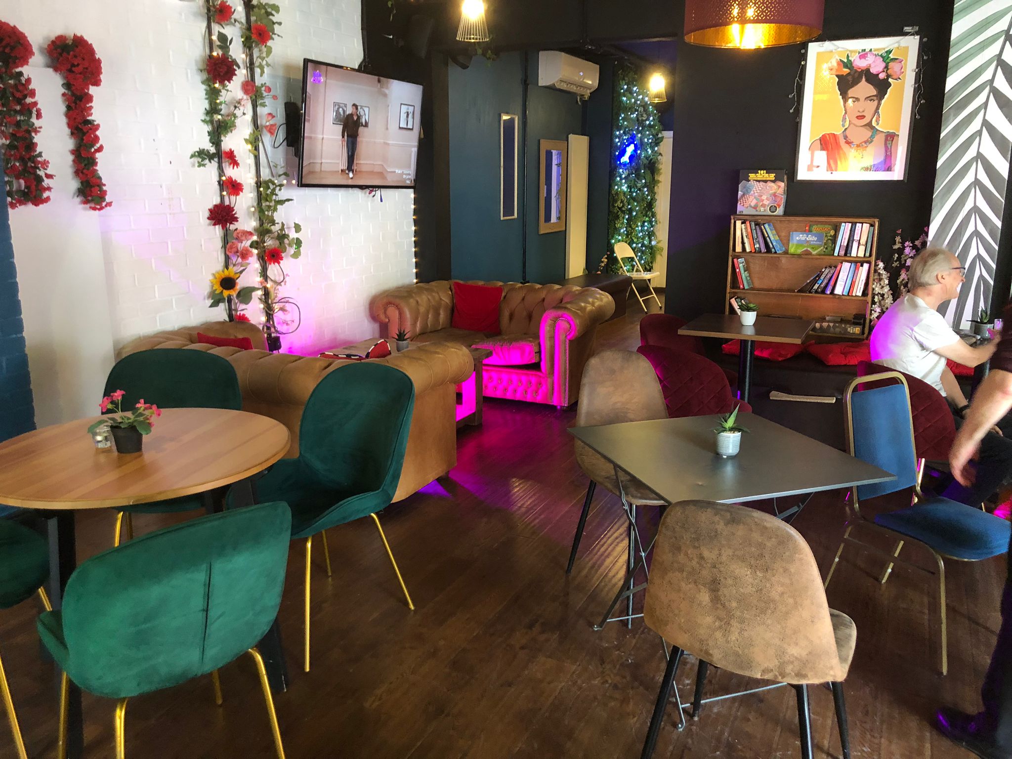 Vibrant Neptune Bar event space with cozy seating for networking and gatherings.