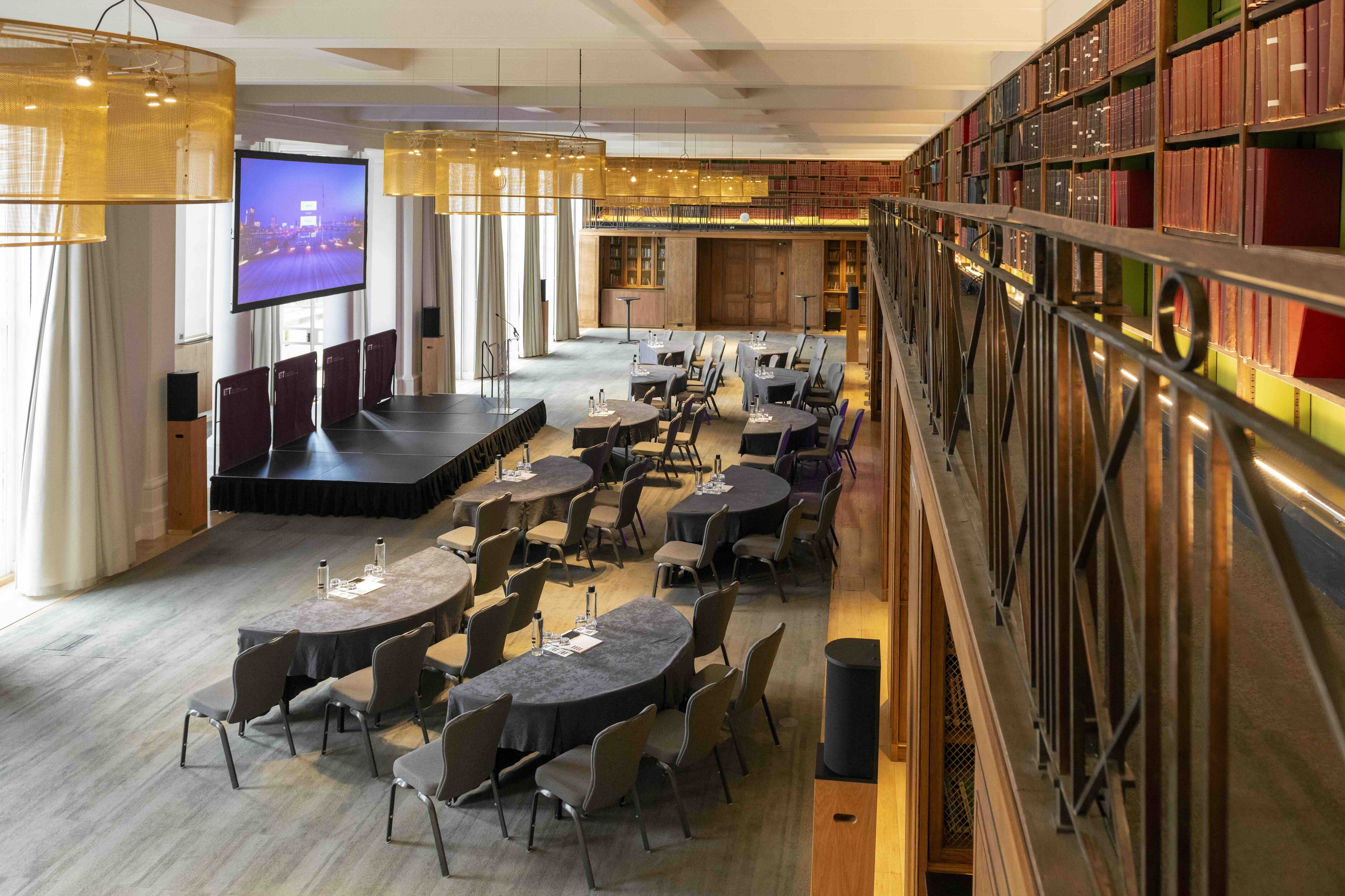 Maxwell Library event stage projection IET London