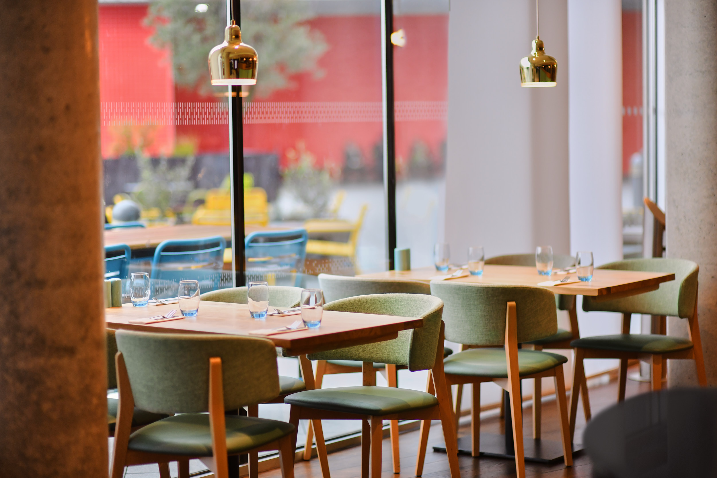 Docksider Restaurant at Aloft London ExCeL, modern dining space for events and meetings.