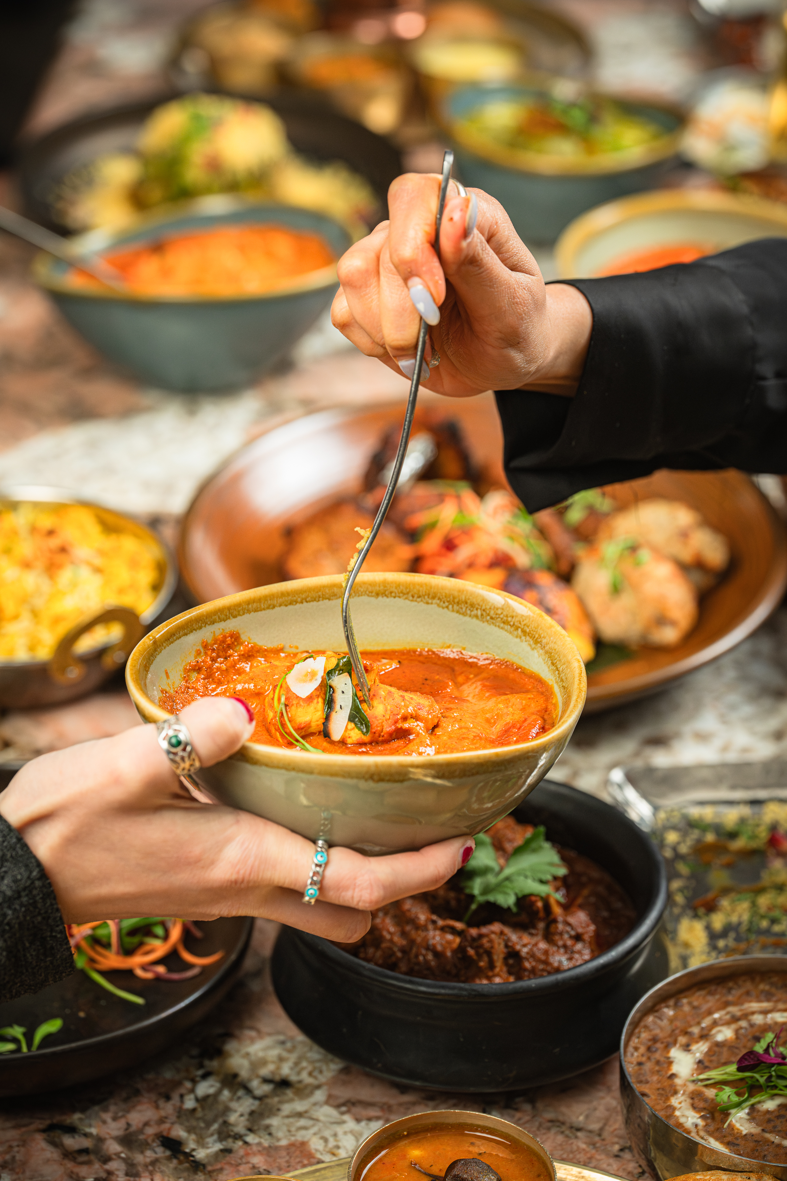 Private dining dish at Bombay Delight, showcasing vibrant colors and quality catering.