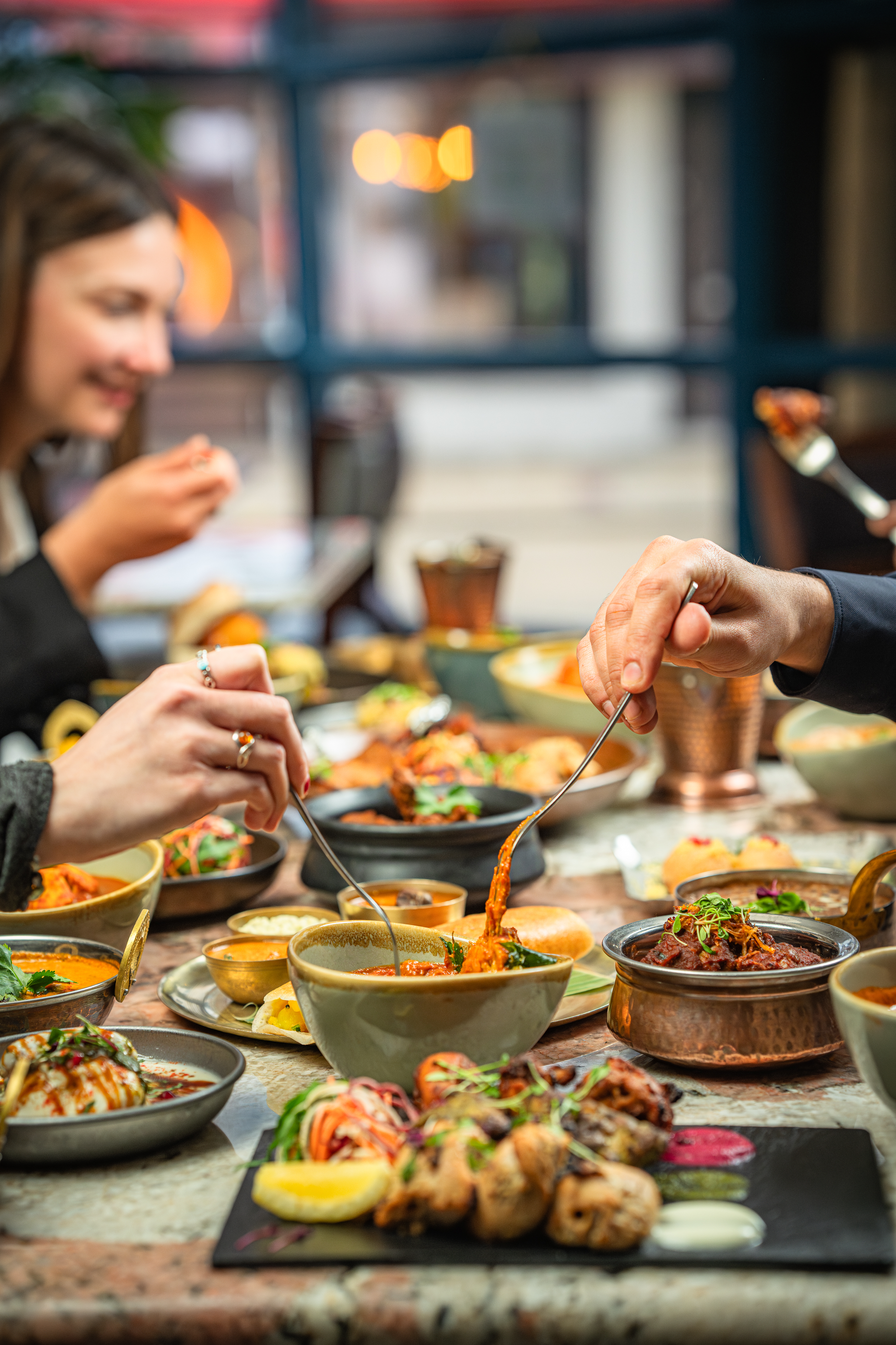 Private dining at Bombay Delight, showcasing networking during a catered event.