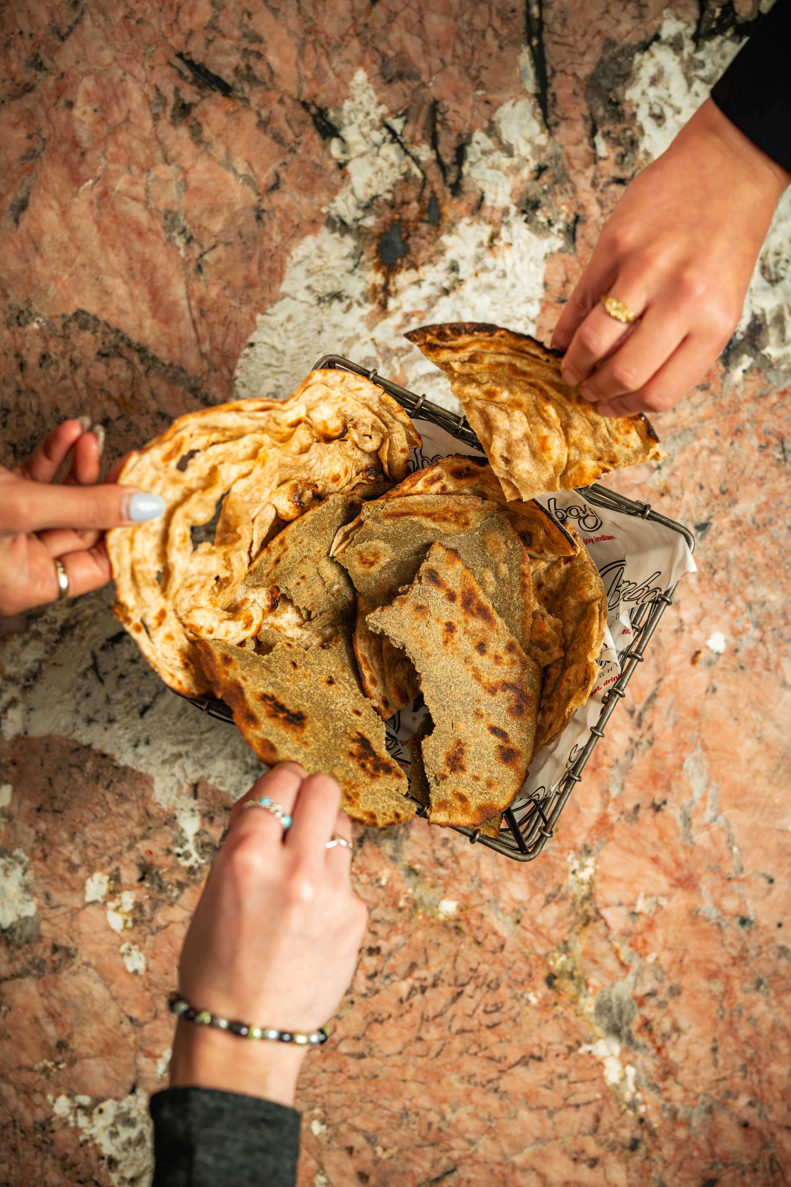Private dining at Bombay Delight with freshly baked flatbreads for networking events.