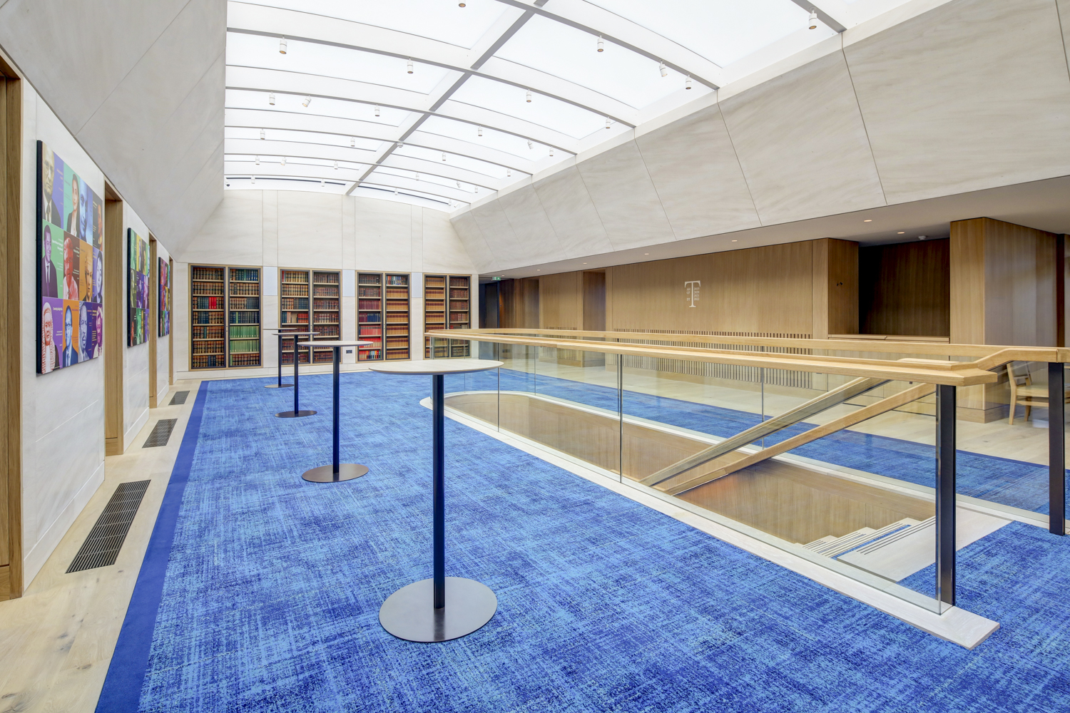 Modern event space in The Inner Temple with large windows and vibrant artwork.